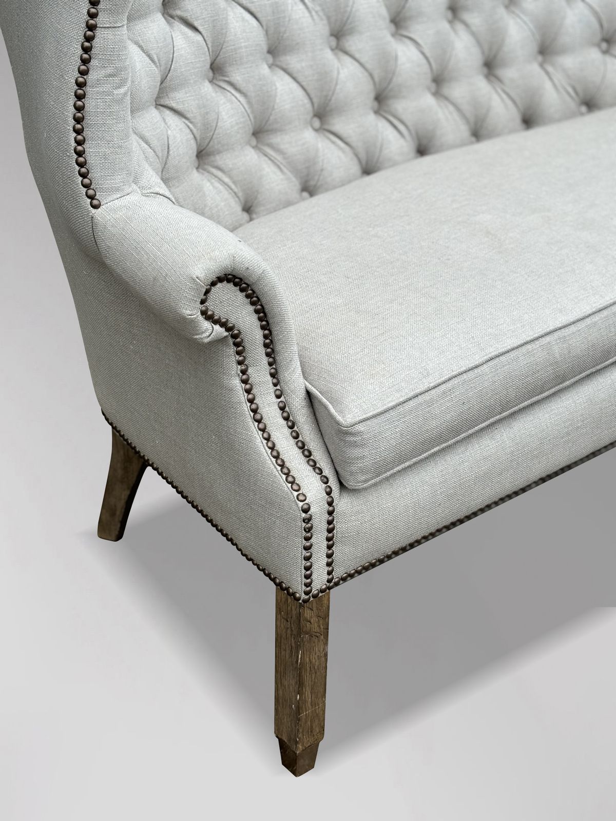 photo furniture 20th Century Upholstered High Wing Back 2 Seater Settee