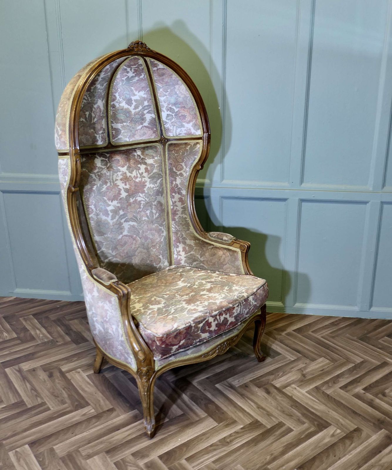 Velvet Upholstered Hall Porters Or Boudoir Chair photo vinterior