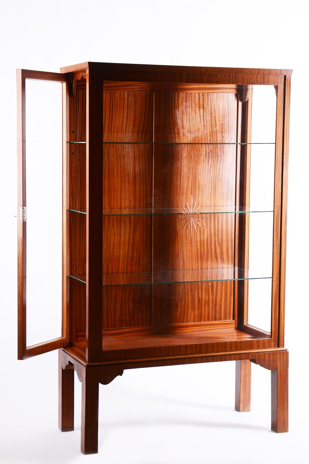 Restored Art Deco Display Cabinet, Mahogany And Glass, Polished, Czech, 1930s photo furniture