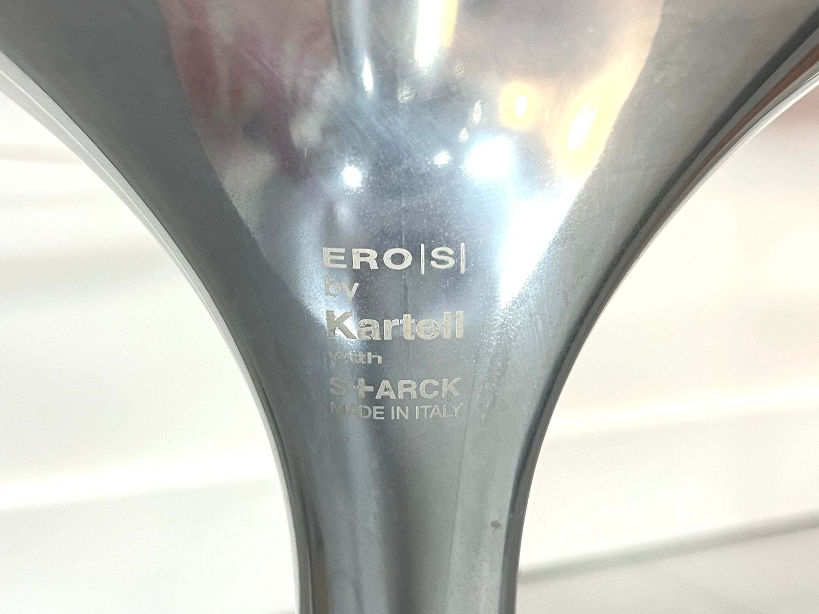 photo furniture Kartell Eros, Pair Of Red & Chrome Swivel Chairs