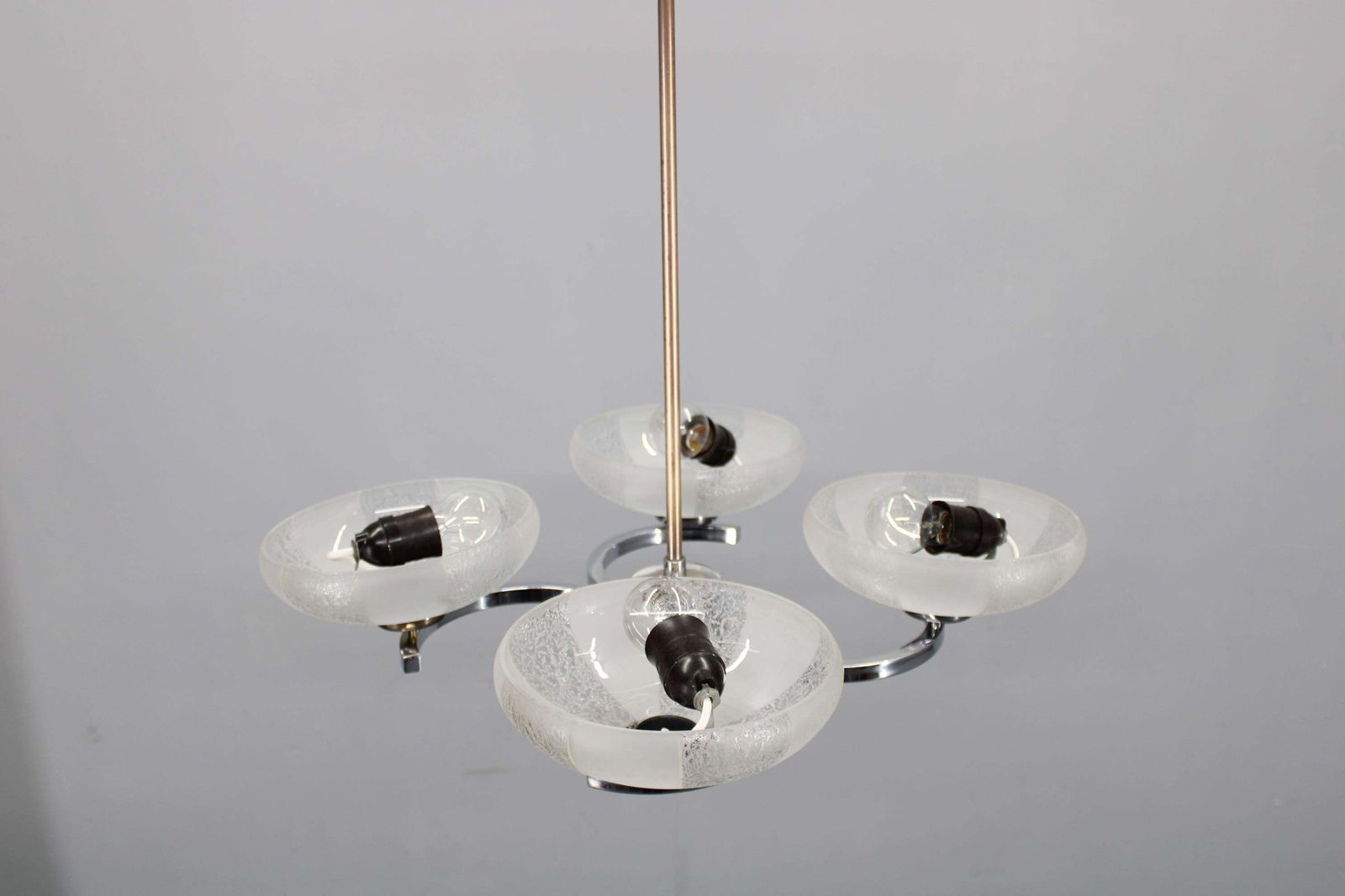 1950s Chrome And Glass Chandelier By Napako, Czechoslovakia photo 776.0