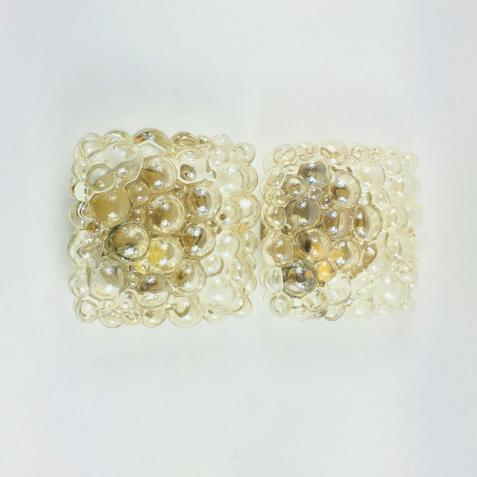 Pair Of Mid Century Amber Bubble Glass Wall Lights By Helena Tynell For Limburg, Germany, 1970s photo furniture
