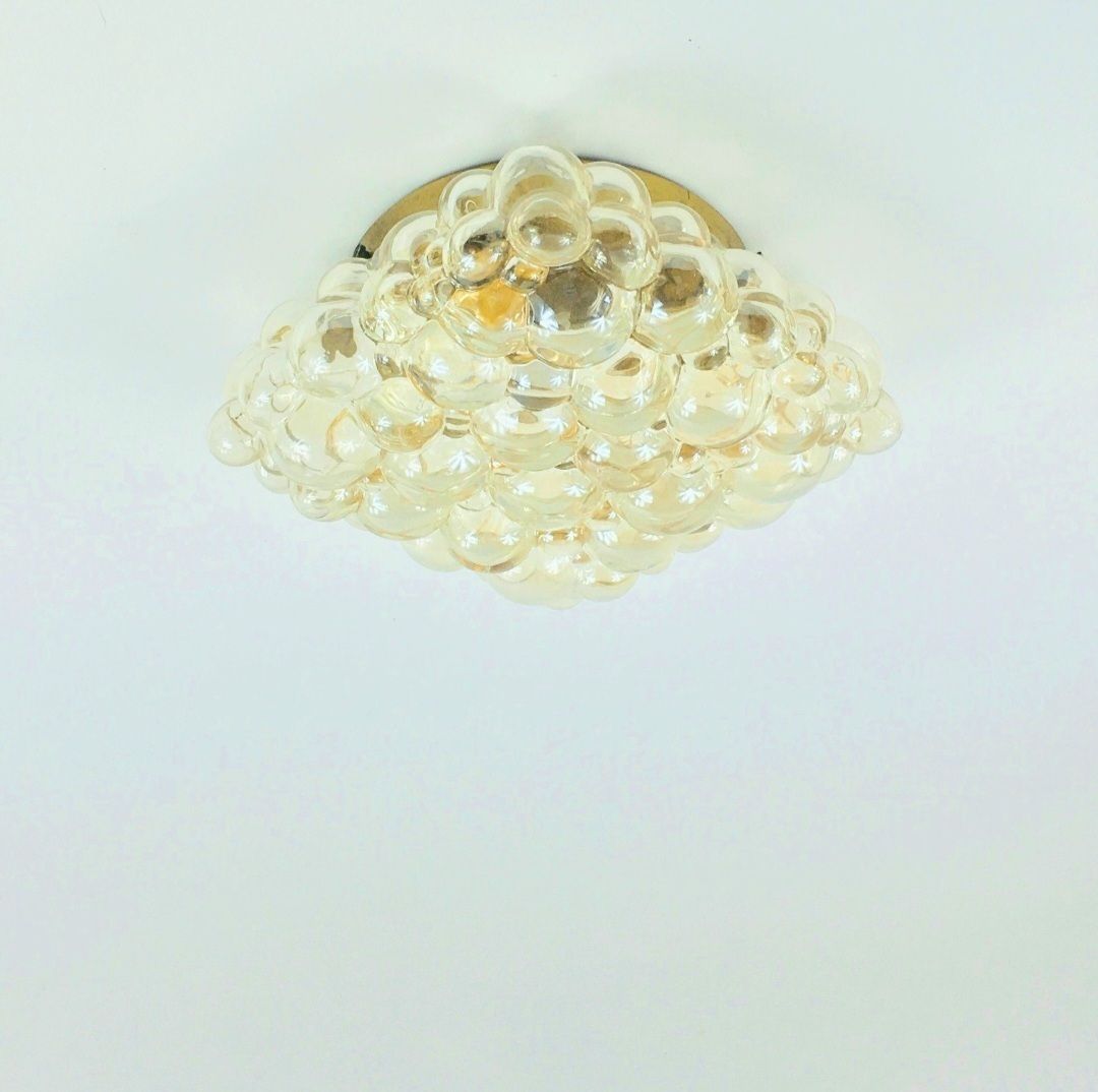 Pair Of Mid Century Amber Bubble Glass Wall Lights By Helena Tynell For Limburg, Germany, 1970s photo 850.0