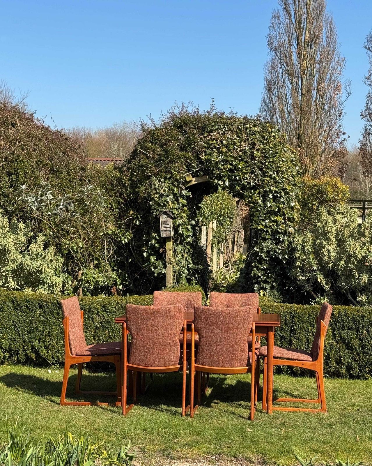 Mid Century Modern Danish Teak Dining Set Eight Teak Dining Chairs By Vendrup Stolefabrik And A Large Dining Table By A M Moller photo furniture