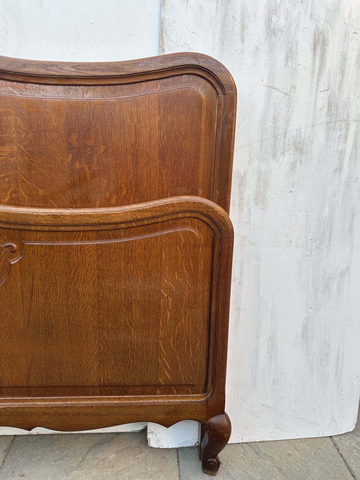 photo furniture Attractive French Louis XV Antique Style Oak Double Bed Frame – Great Condition