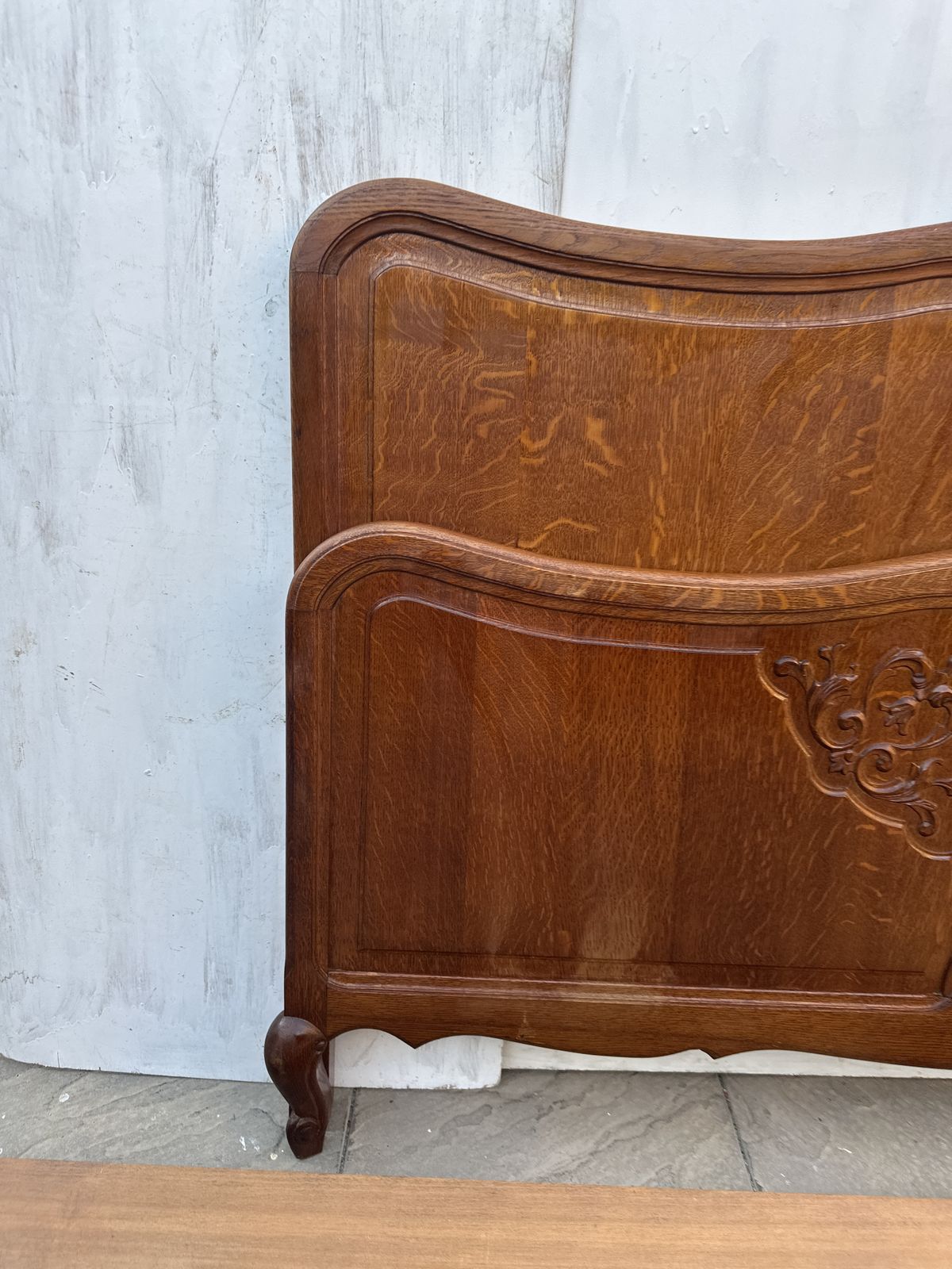 Furniture Attractive French Louis XV Antique Style Oak Double Bed Frame – Great Condition photo