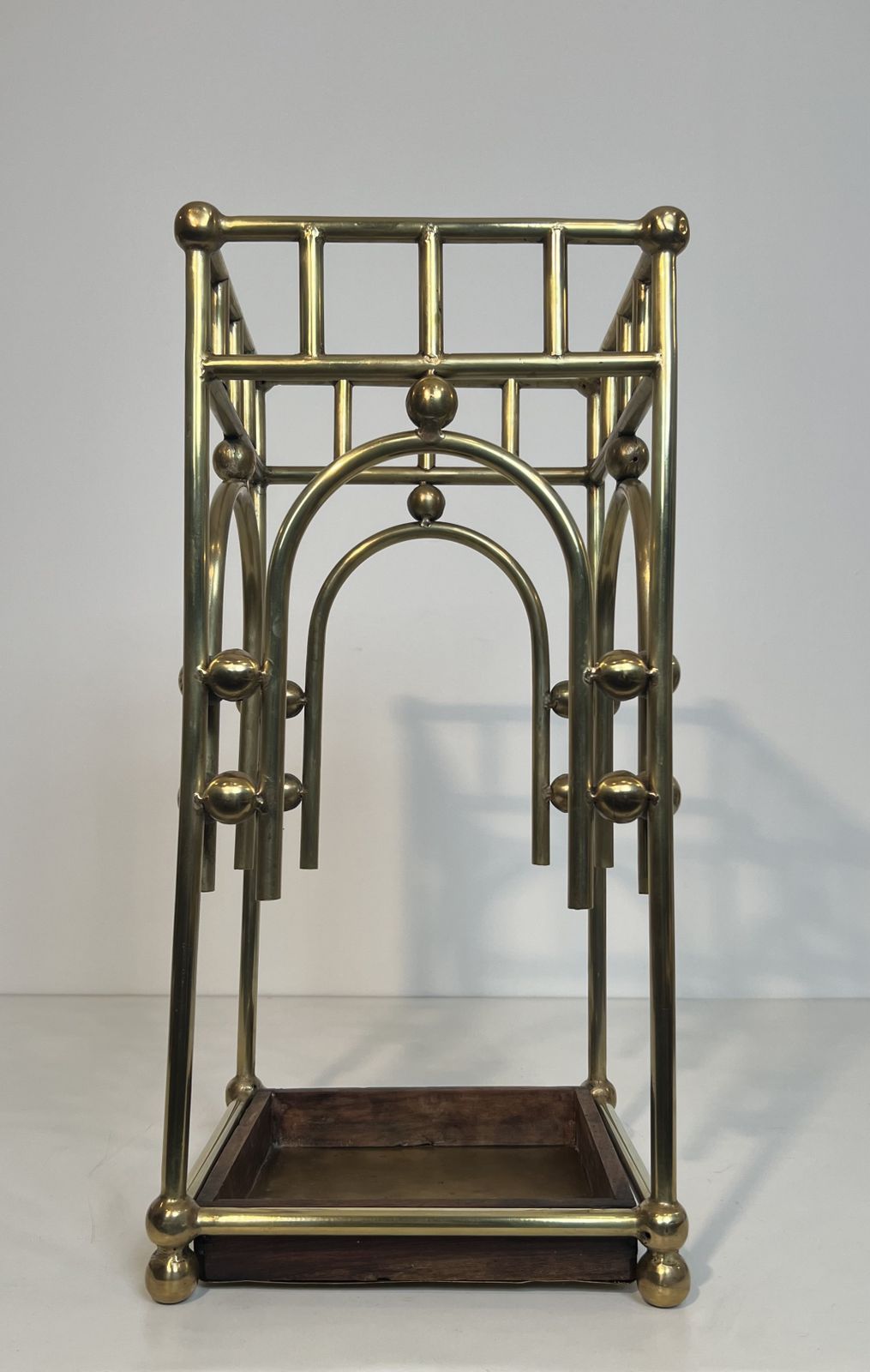 Modernist Brass Umbrella Stand In The Style Of Joseph Hoffmann photo Home Decor