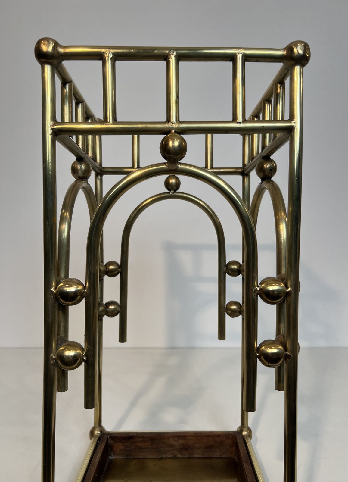 Modernist Brass Umbrella Stand In The Style Of Joseph Hoffmann photo 1950.0