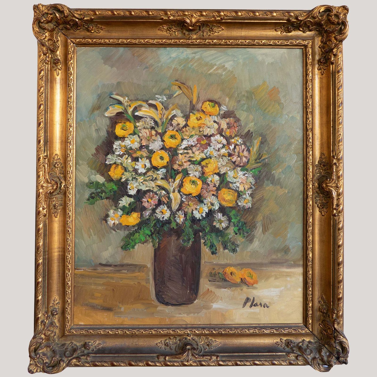 Stralende Bloemen In Gouden Licht – Bloemenstilleven Van Francesca Plasa photo furniture