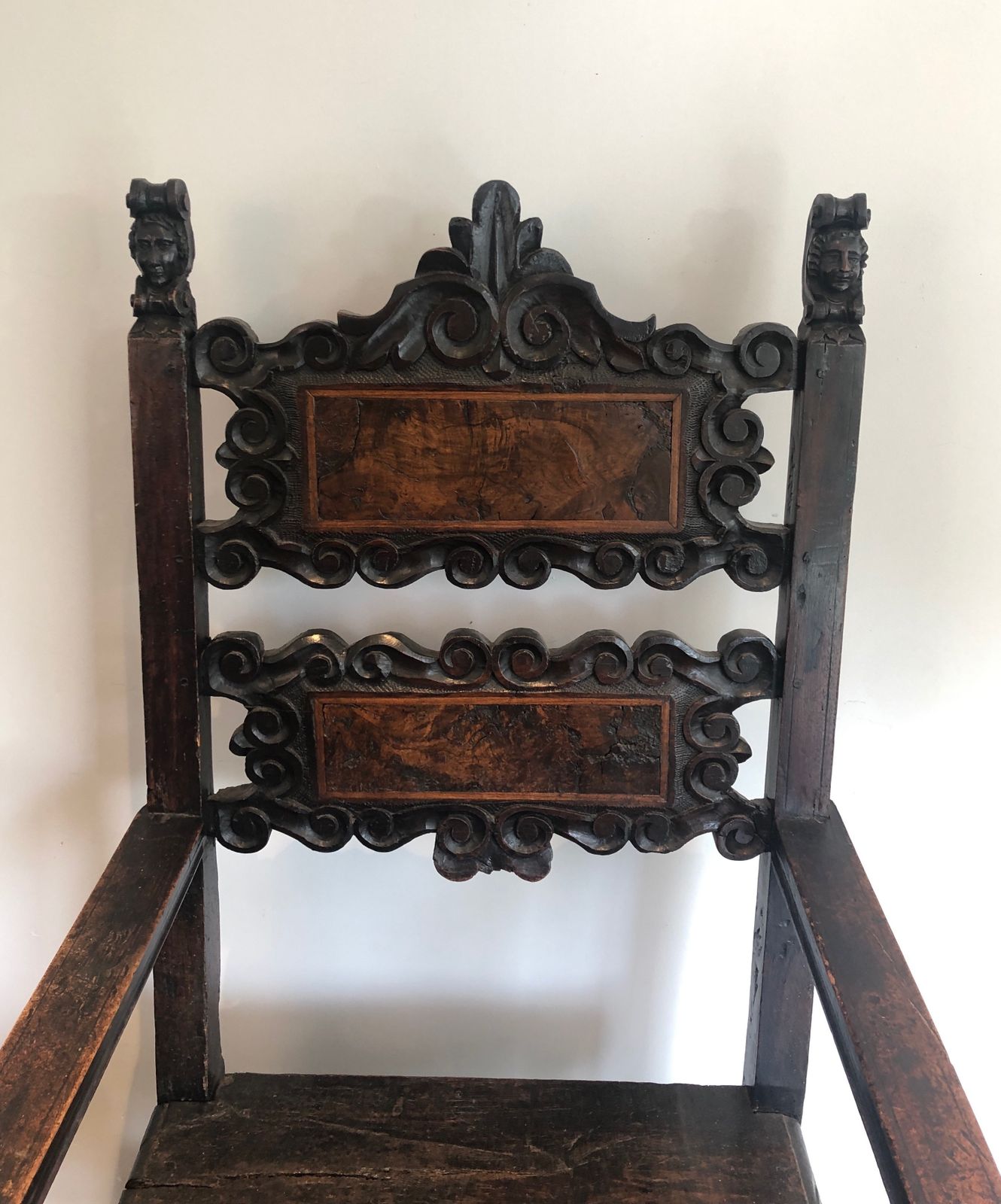 Set Of An Italian Renaissance Period Armchair And Pair Of Walnut Chairs photo vinterior