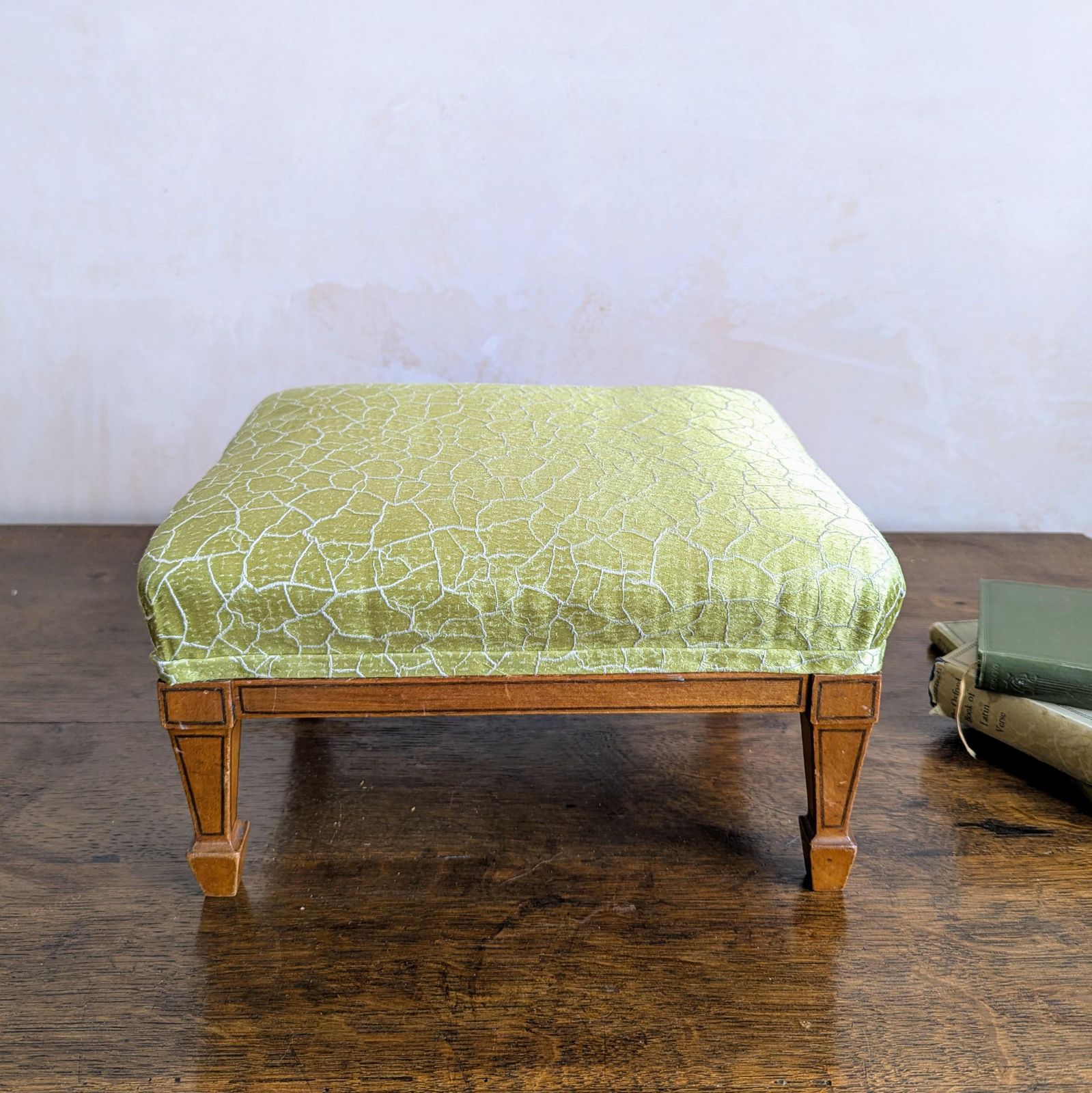 An Antique French Upholstered Footstool C1900 Zoffany Fabric photo furniture