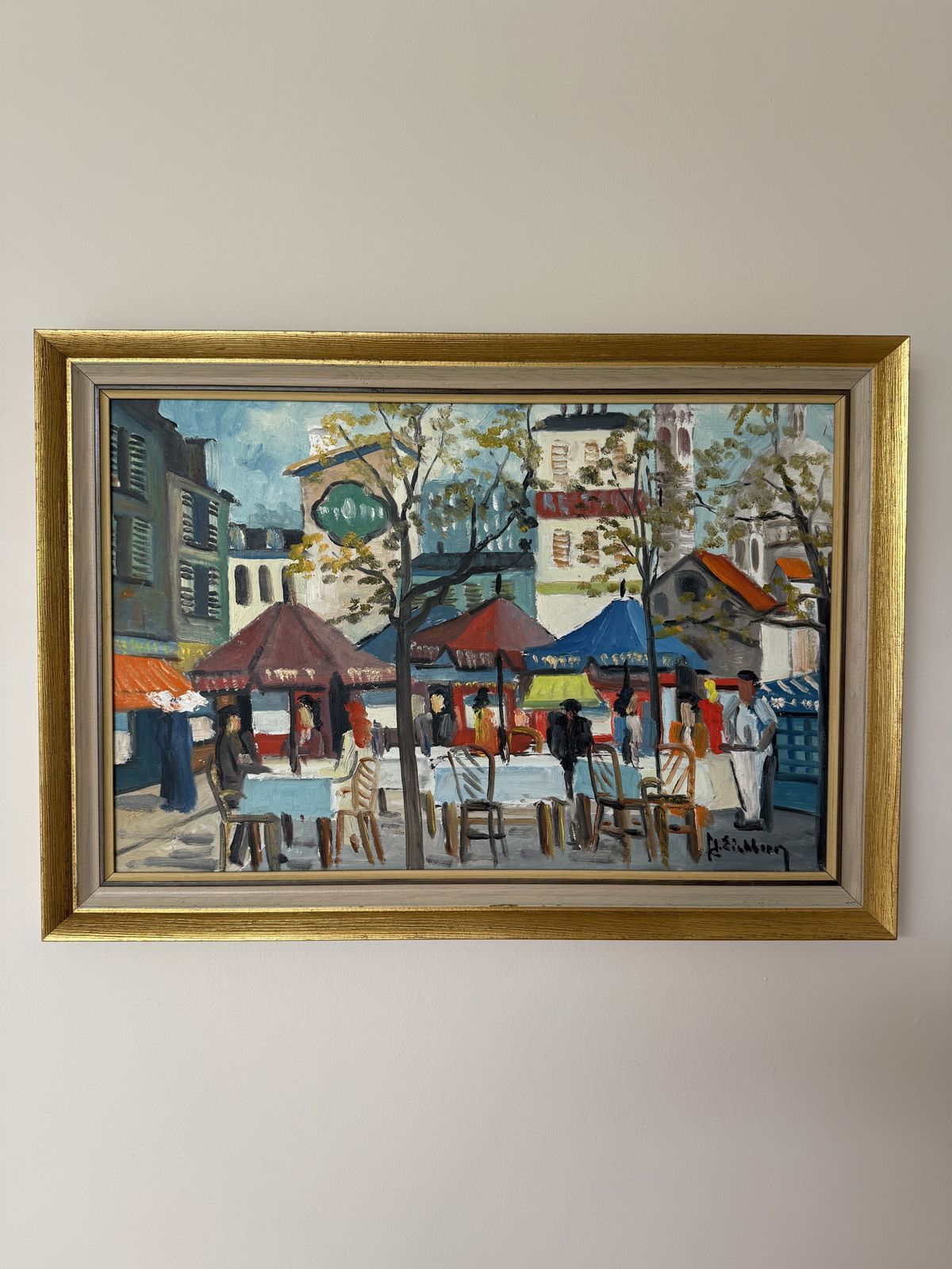 Parisian Café Scene Oil Painting By Swedish Artist Jack Eichborn photo buy