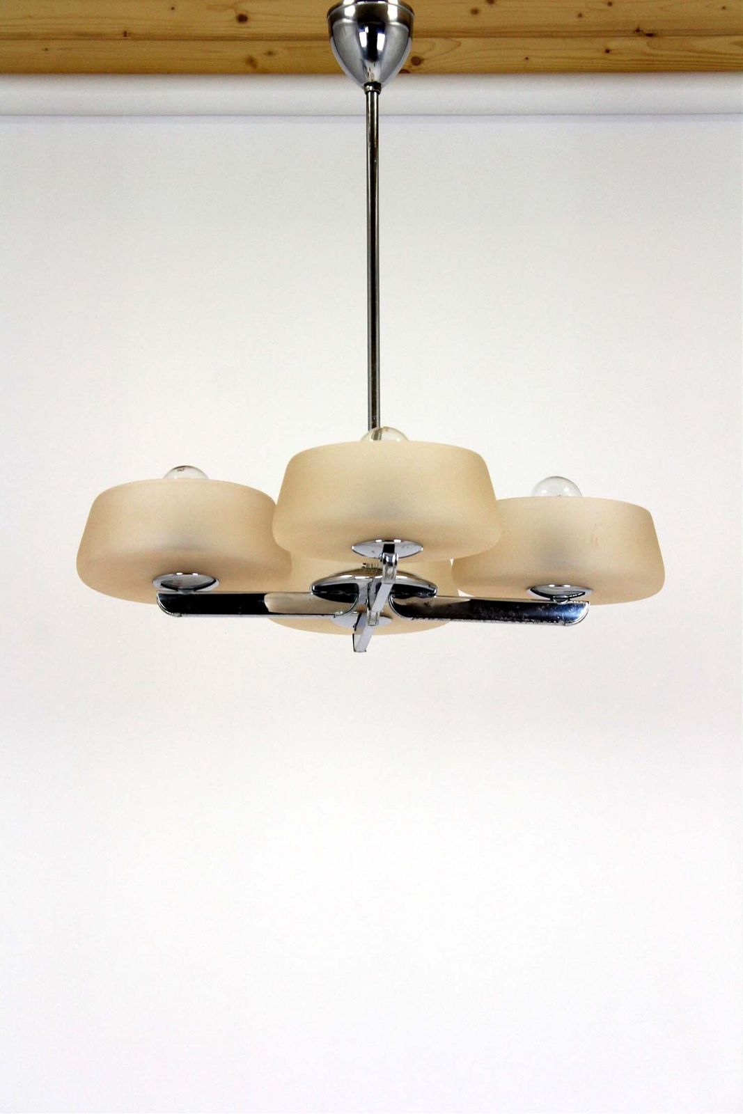 photo buy Art Deco Chrome Chandelier By Esc, Czechoslovakia, 1930s–1950s