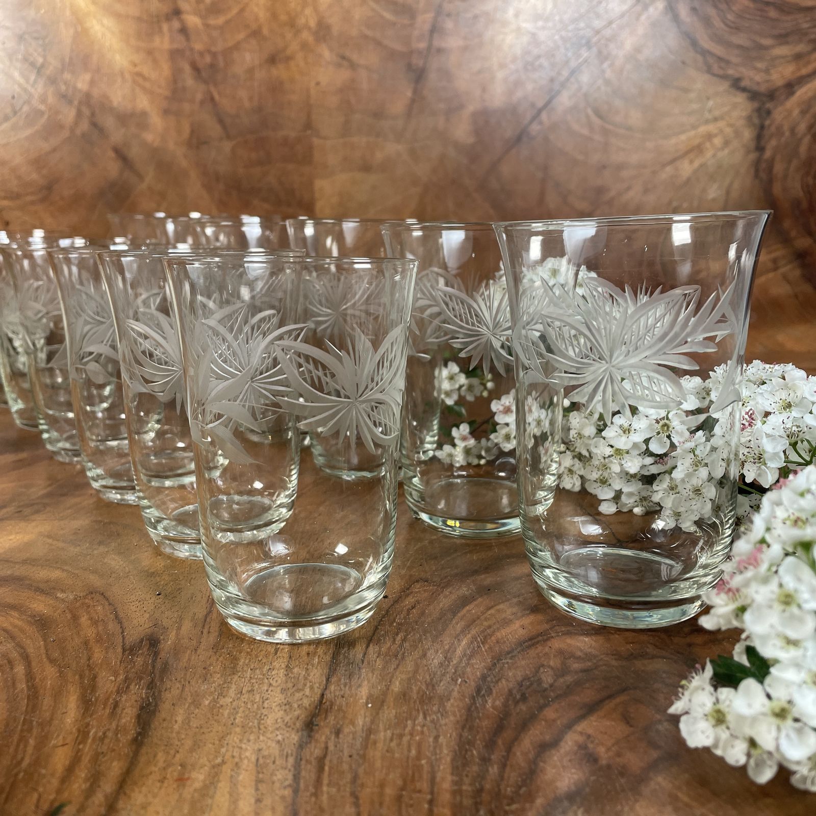 Set Of 12 French Glass Tumblers