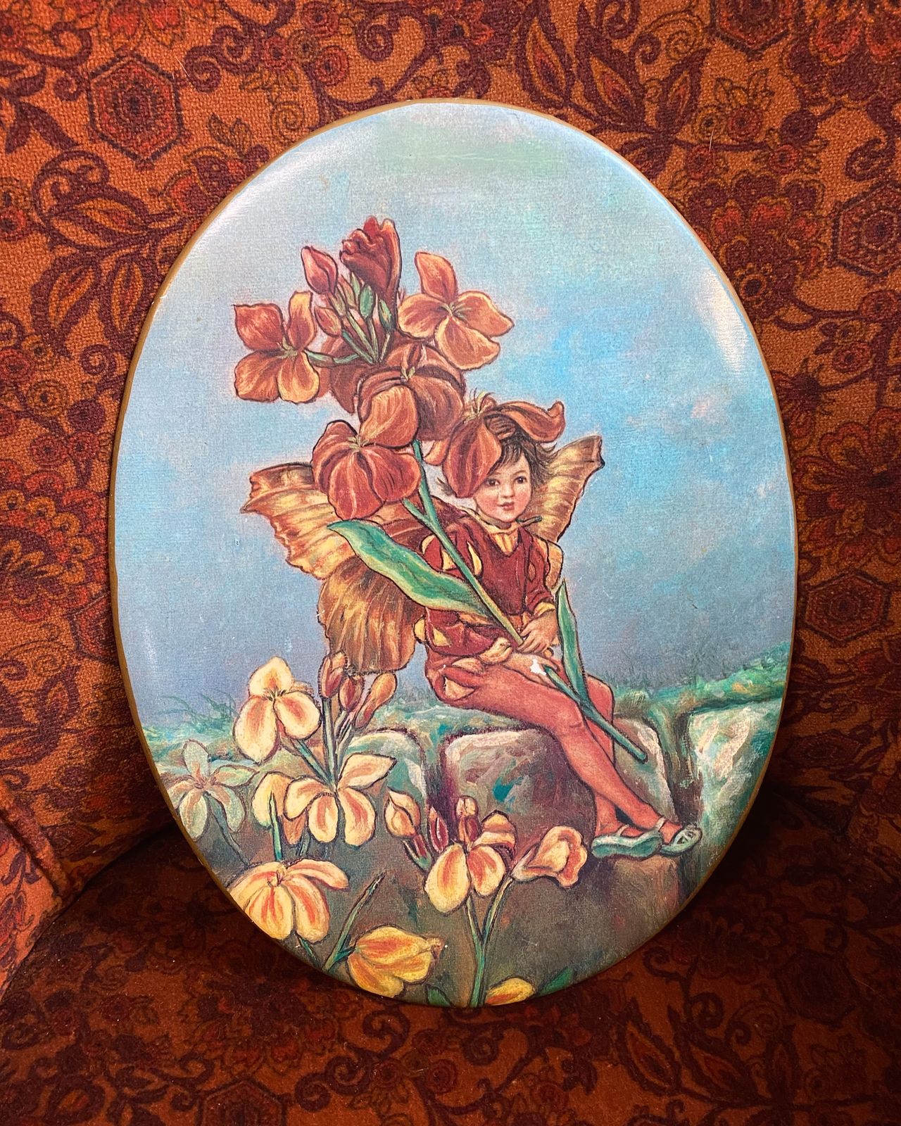 Vintage Flower Fairy Ceramic Plaque By Minton No. 6972