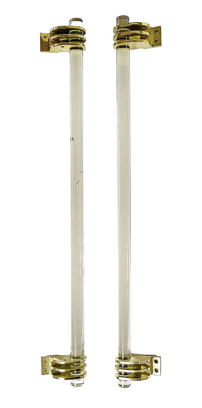 Set Of 4 Pcs. Large Art Deco Murano Glass And Brass Door Handles photo vinterior