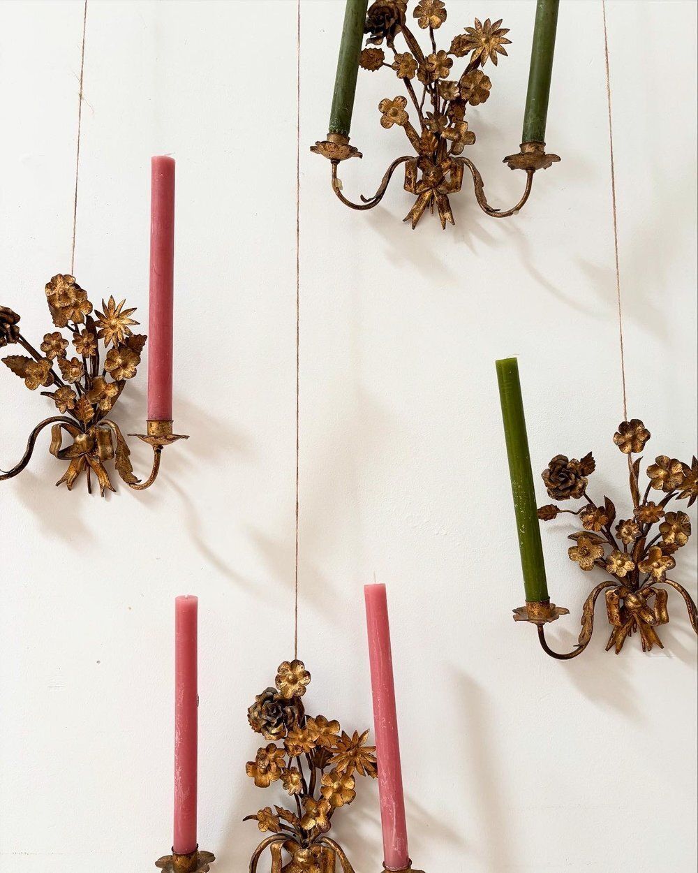 Set Of 4 French Gilt Toleware Sconces photo furniture