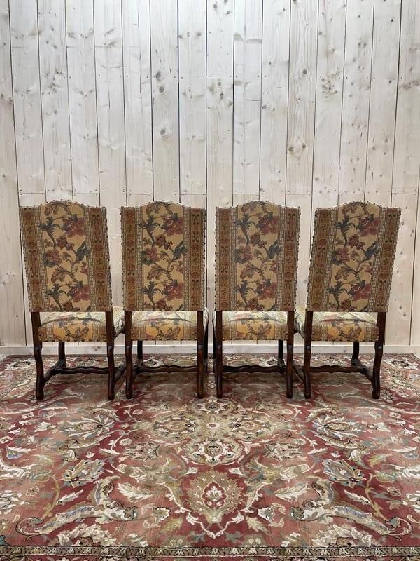 Suite De 4 Louis XIII Os De Mouton Tissu Fleurs photo Furniture