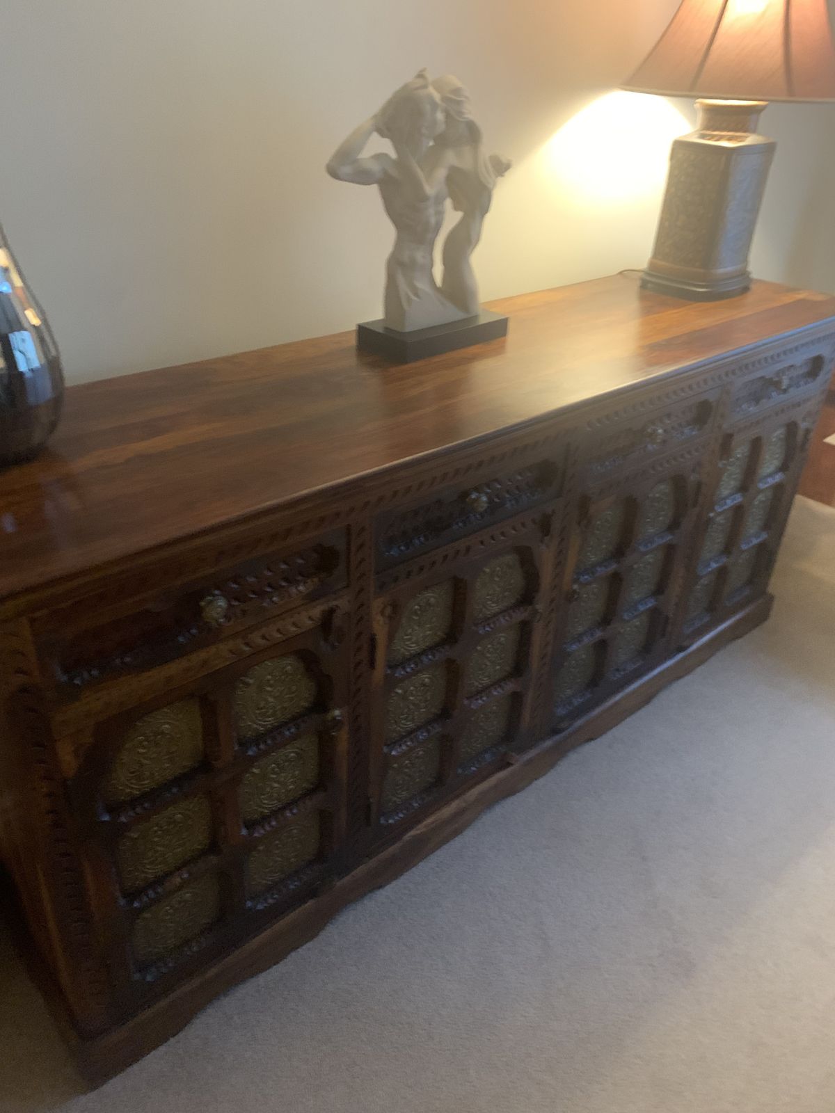 Indian Hand Made Rose Wood And  Teak Dresser