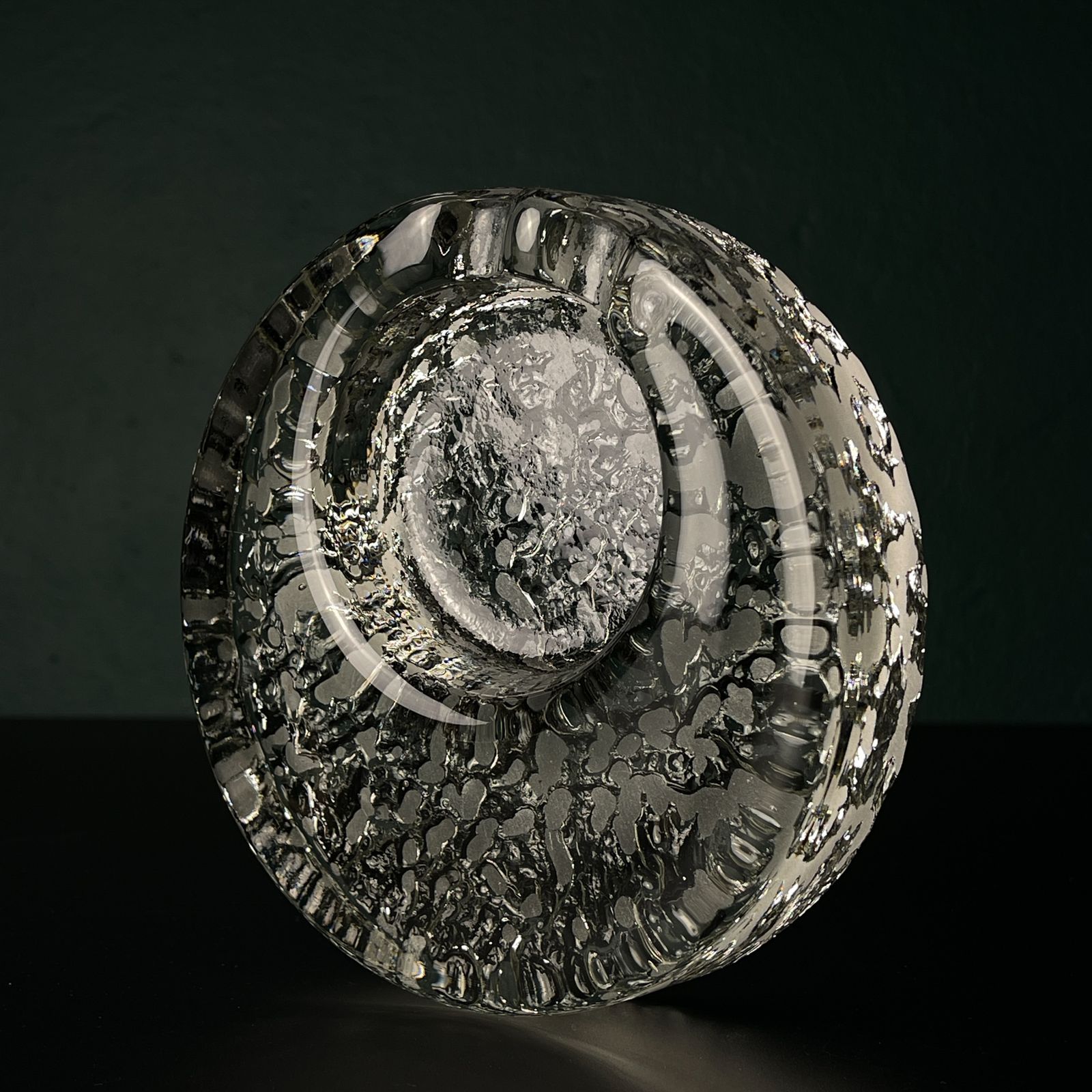 photo furniture Vintage Ice Glass Ashtray By Kosta Boda, Sweden, 1970s