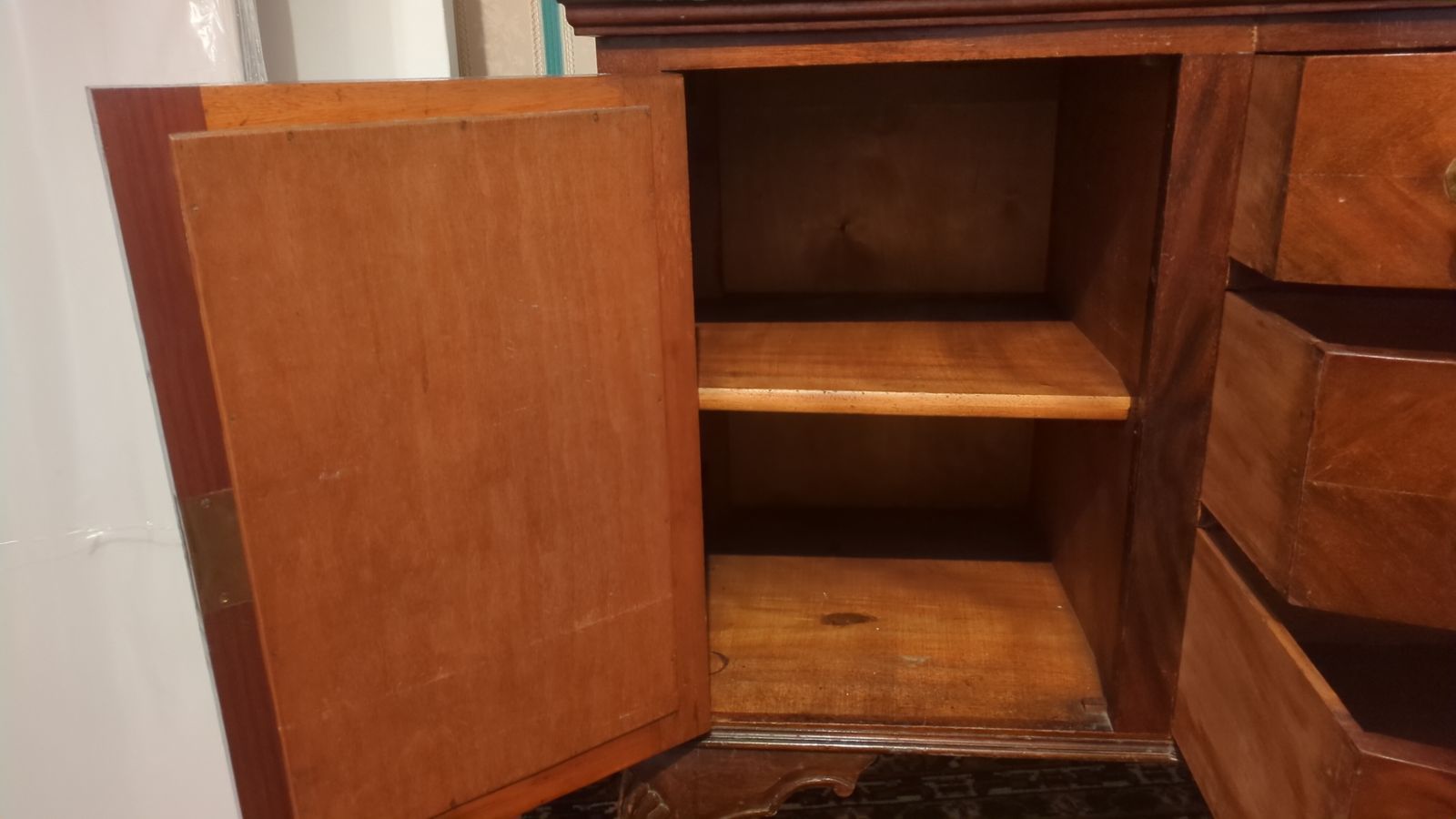 1950's Originally Varnished Mirrored Dresser photo vinterior
