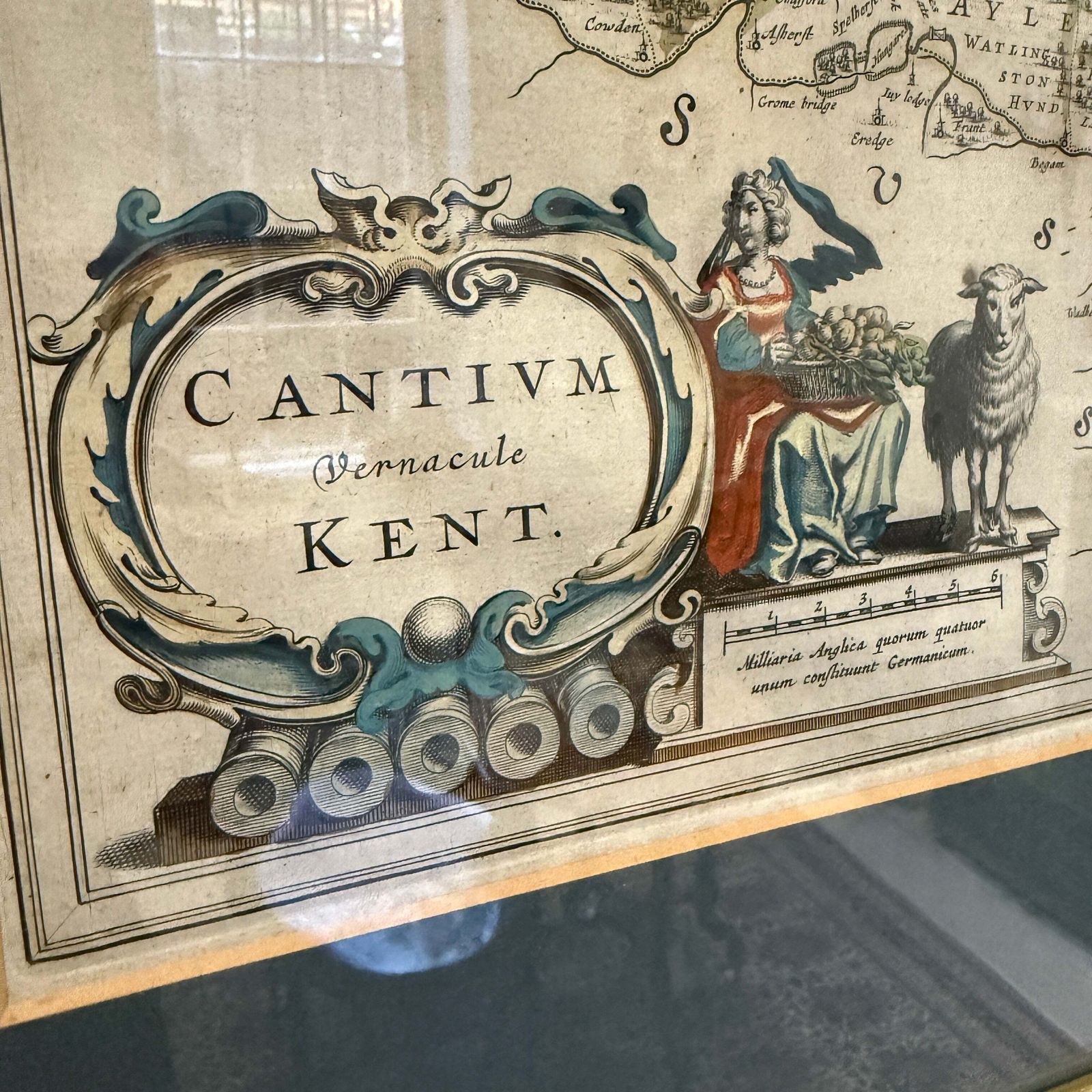 Finely Engraved 17th Century Map Of Kent Which Was Published In Joan Blaeu’s Theatrum Orbis Terrarum Sive Atlas Novus (Amsterdam: Latin Text Edition, photo furniture