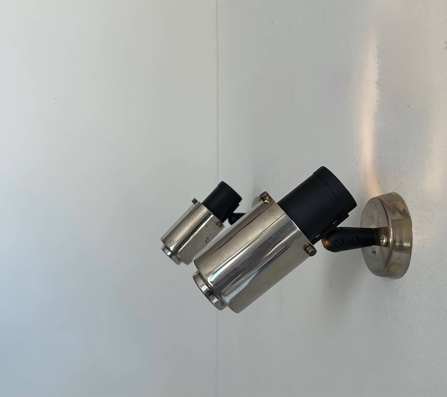 Pair Of Vintage Zodiac Jacques Biny Wall Lights, Chrome, France 1960 photo buy