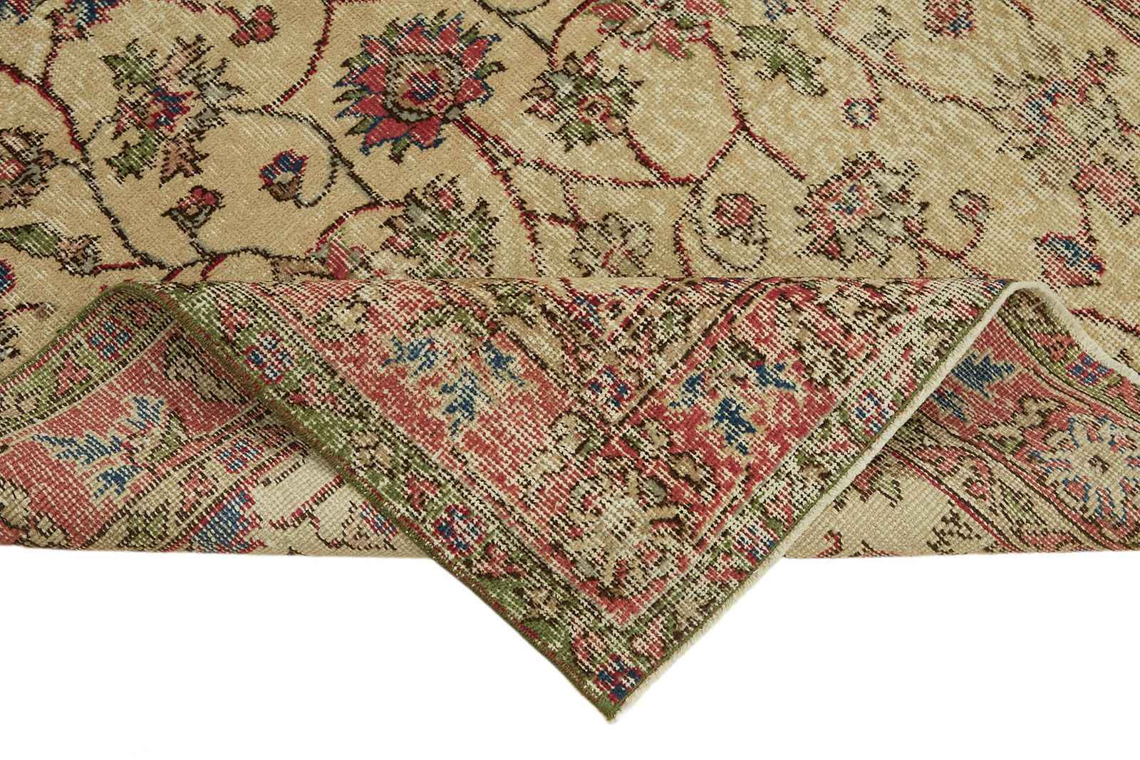 4x7 Beige Turkish Vintage Area Rug   45917 photo vinterior