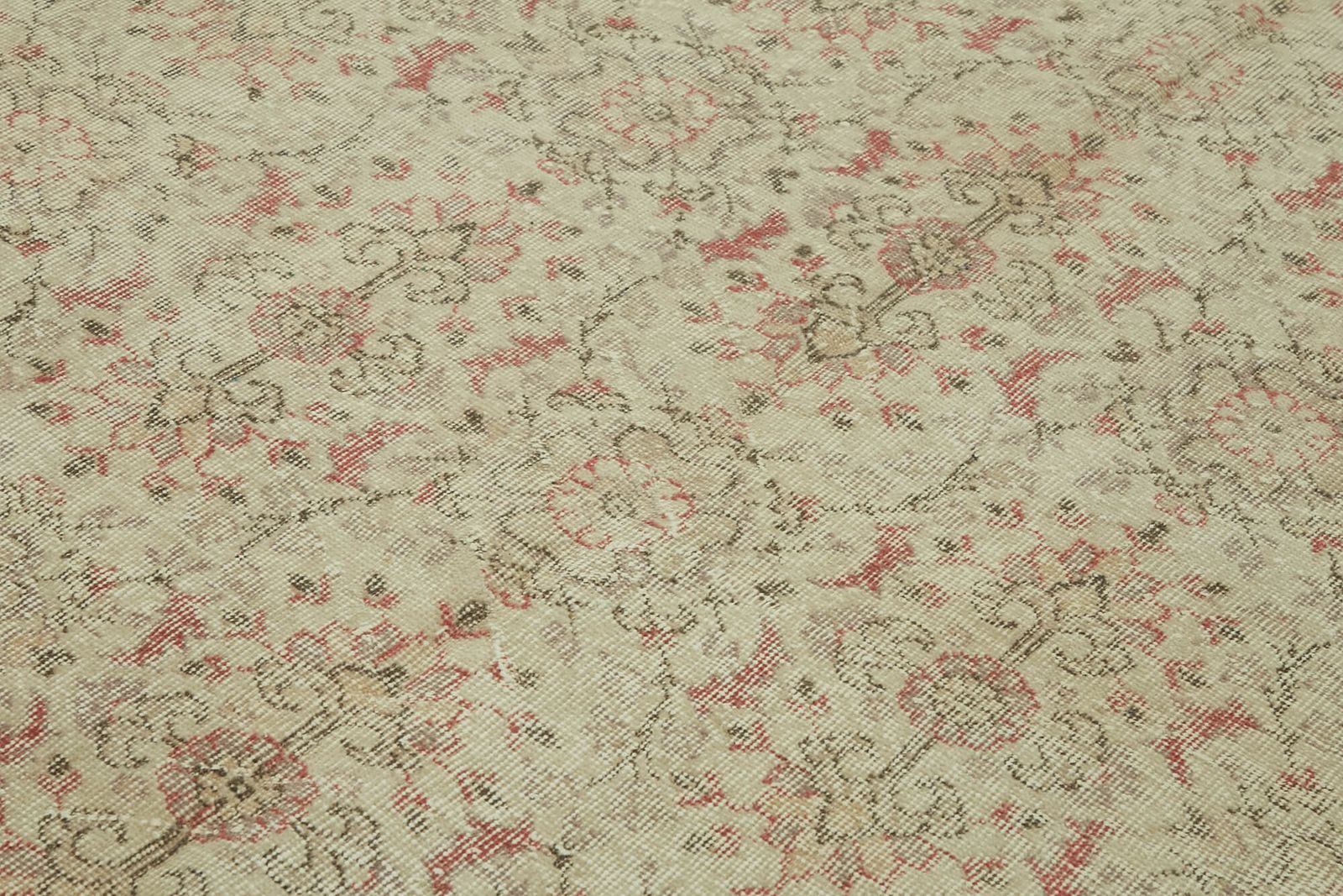 7x10 Beige Turkish Vintage Area Rug photo 614.0