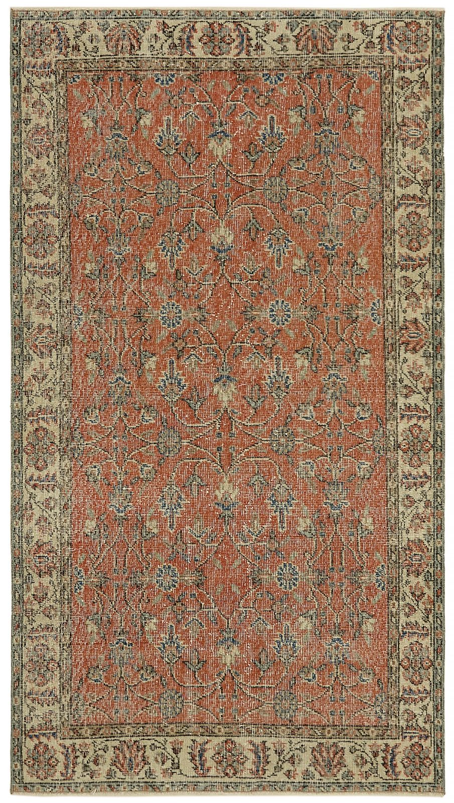 4x7 Beige Turkish Vintage Area Rug   45913