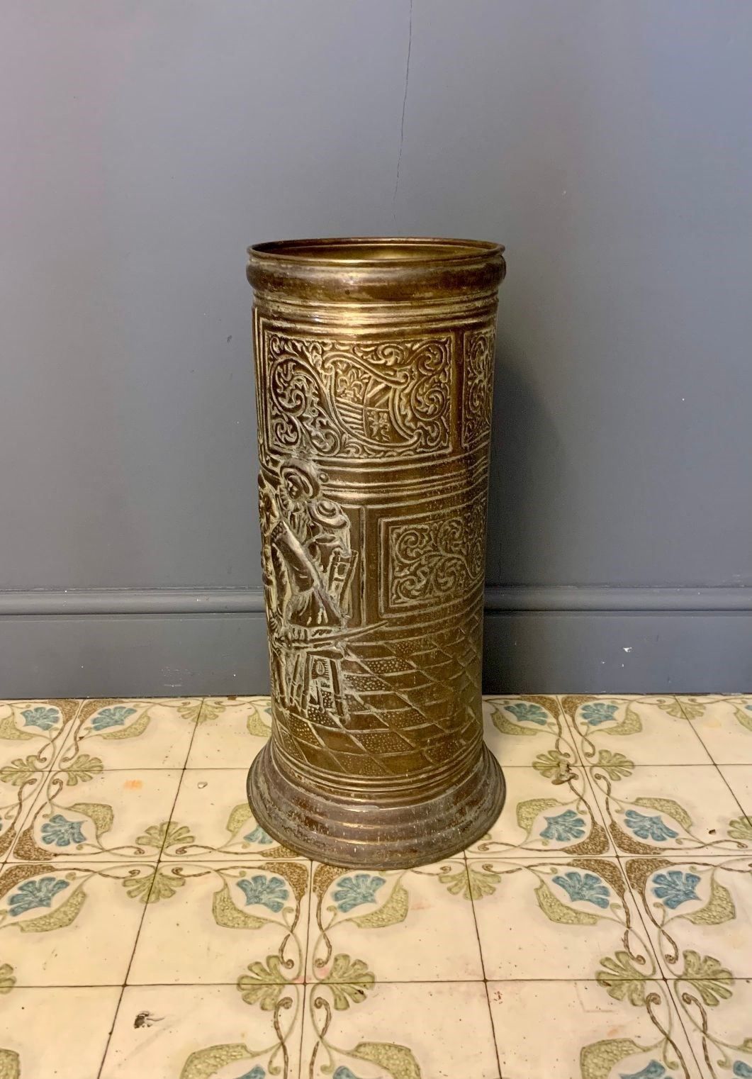 Brass Umbrella / Stick Stand, 1800s photo for sale