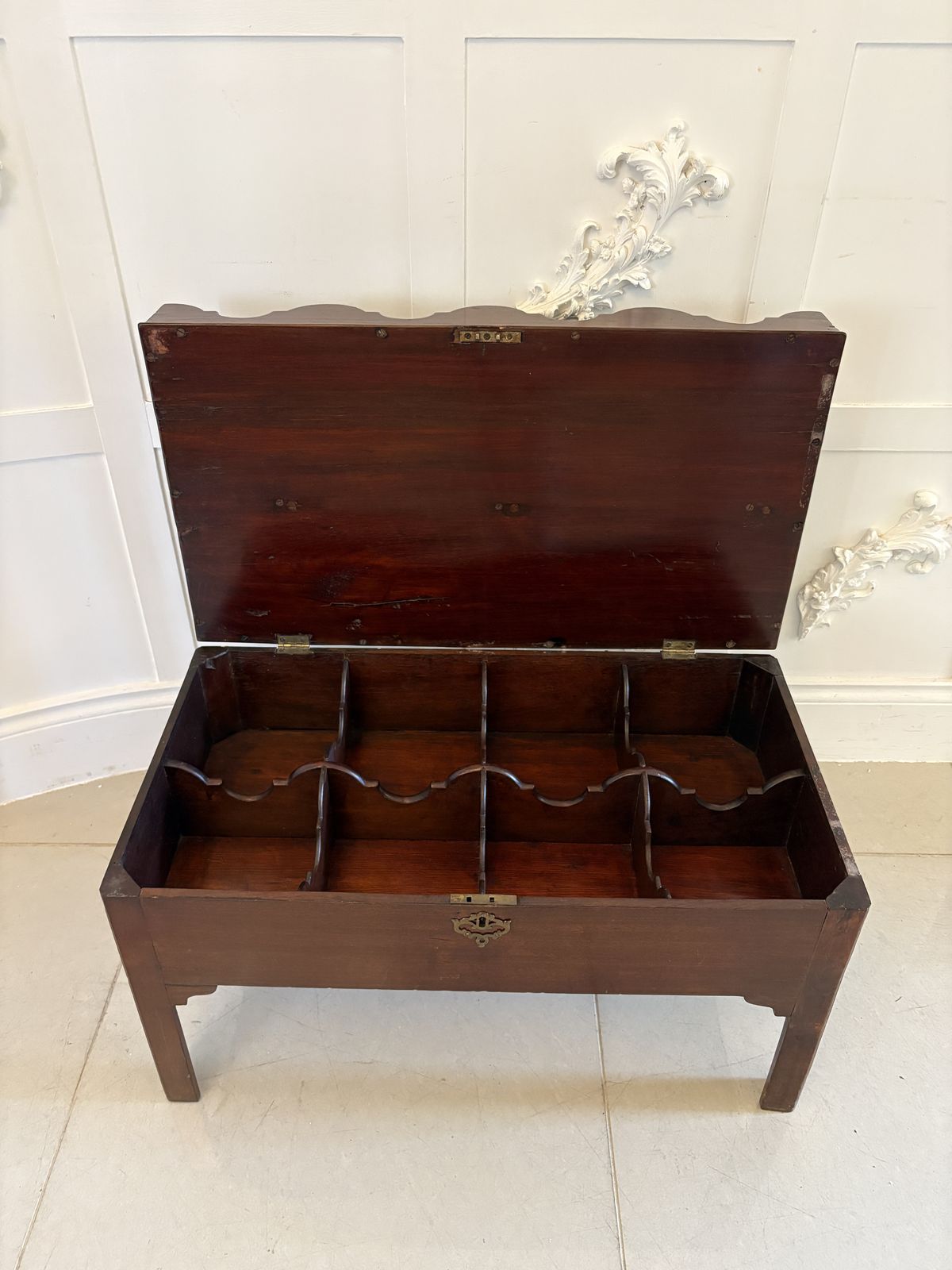 photo for sale Unusual Antique George III Quality Mahogany Free Standing Coaster/Bottle Stand