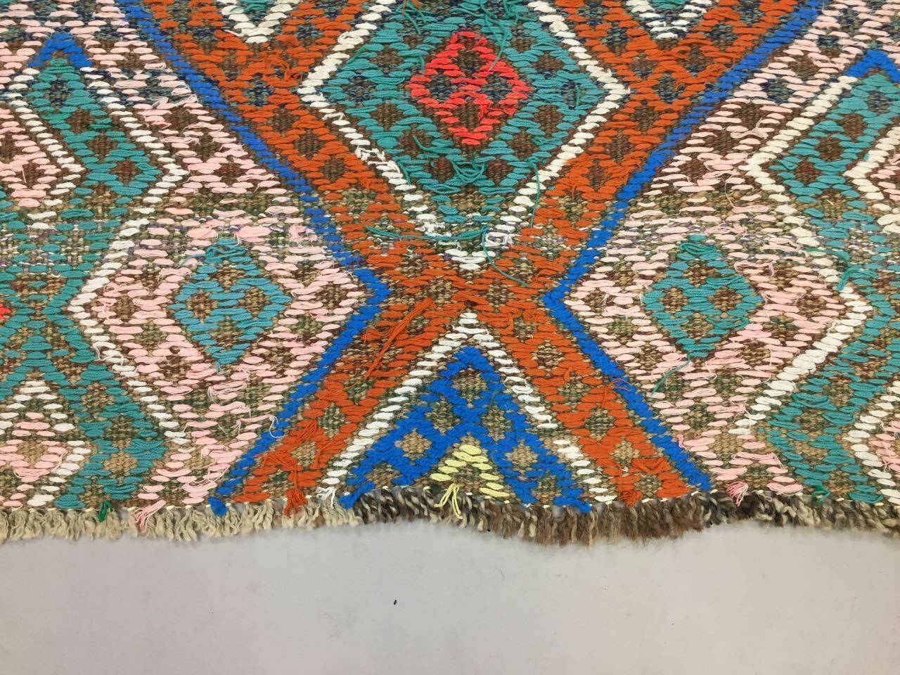 Vintage Turkish Kilim Kelim Rug 252x153cm Shabby Wool, Country Home Boho photo vintage