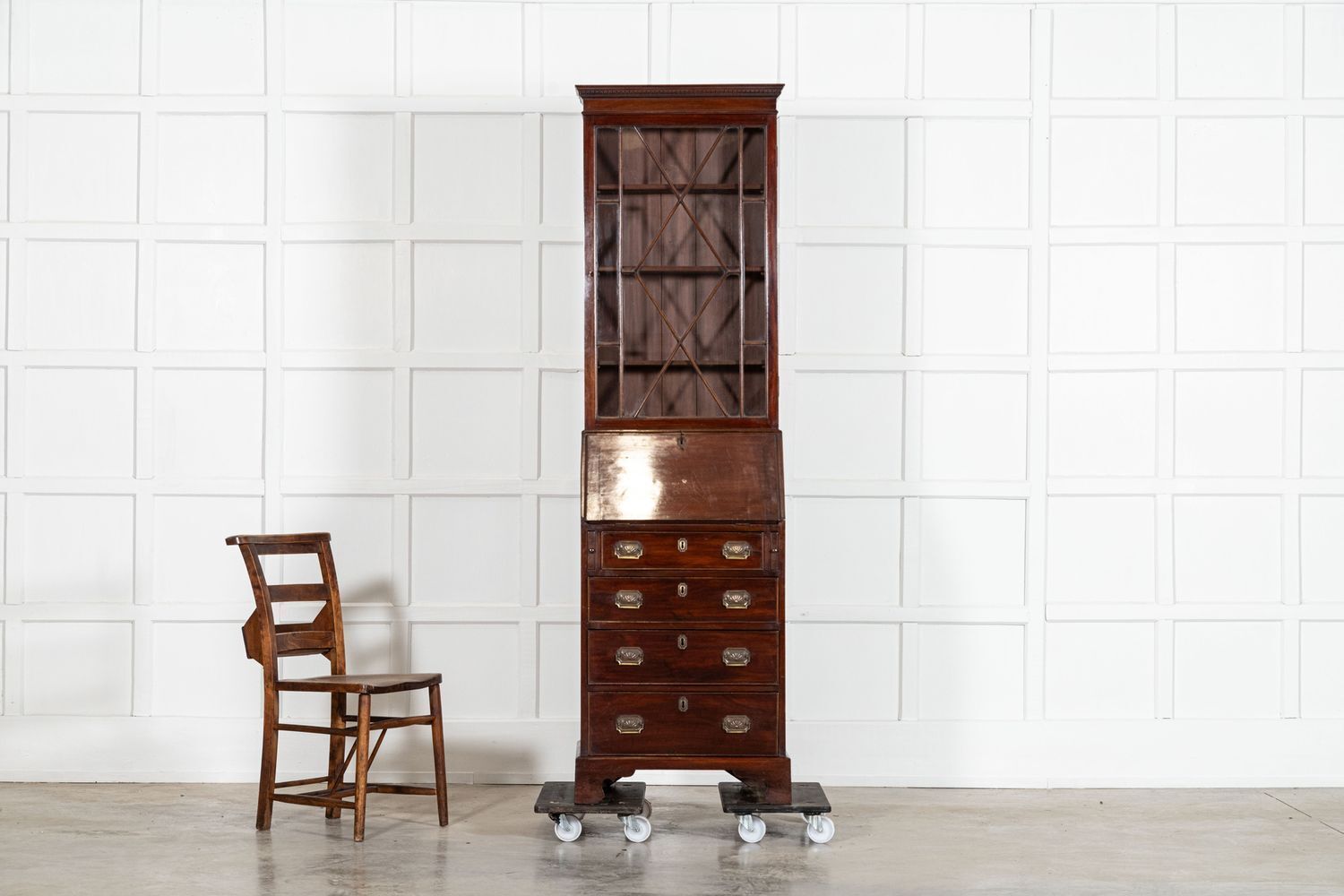 George III Diminutive English Mahogany Glazed Bookcase Bureau photo Furniture