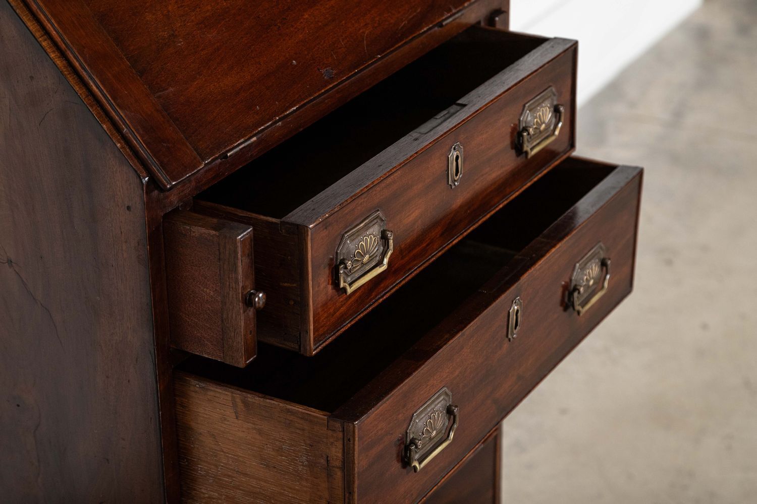 photo buy George III Diminutive English Mahogany Glazed Bookcase Bureau
