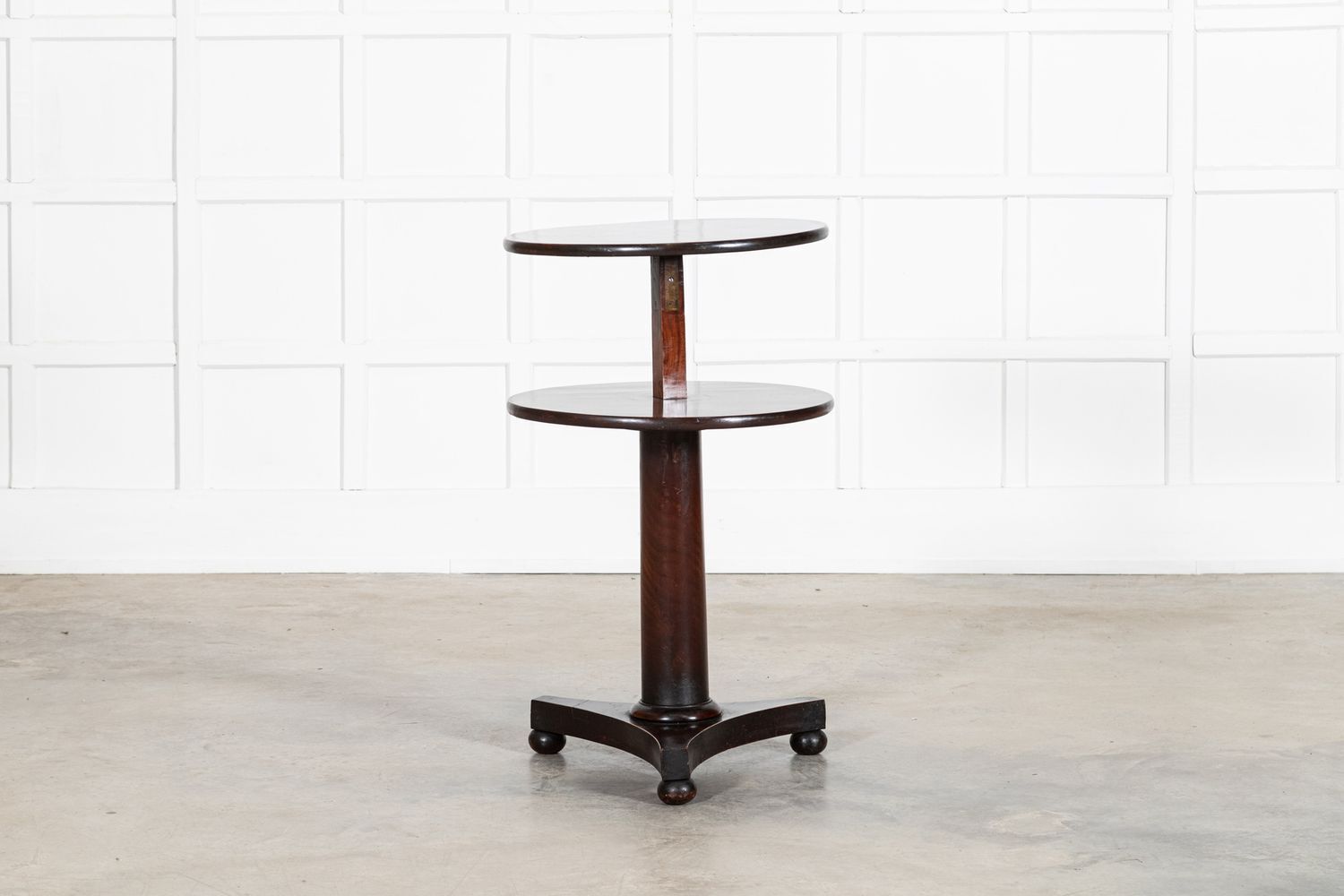 19thc English Mahogany Dumbwaiter Side Table photo vintage