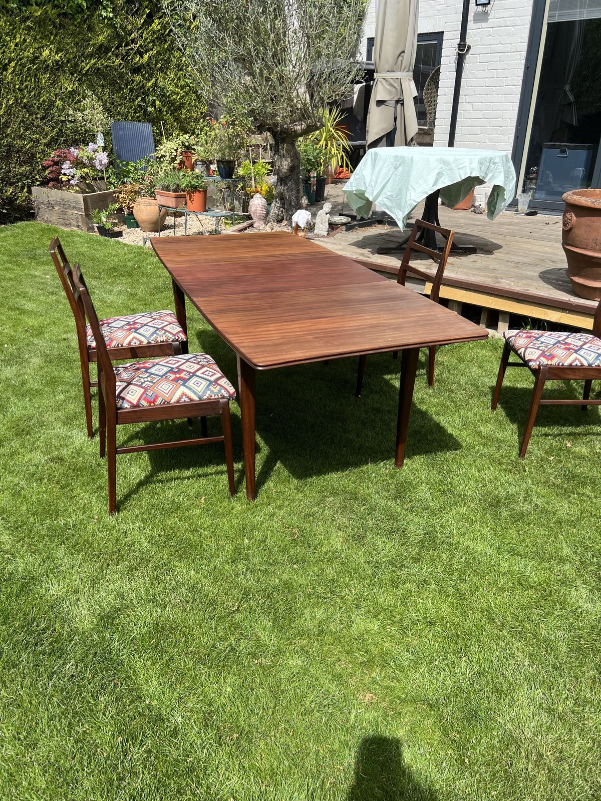1960s Period Teak/Afromosia Extendable Dining Table And Four Chairs photo Furniture