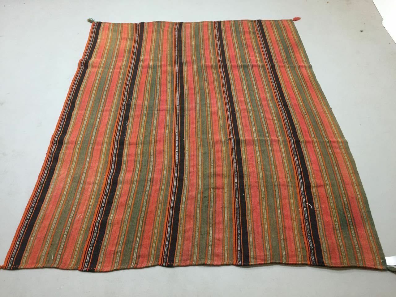 Vintage Turkish Kilim Rug 240x193cm Shabby Vintage Old Wool Country Kelim