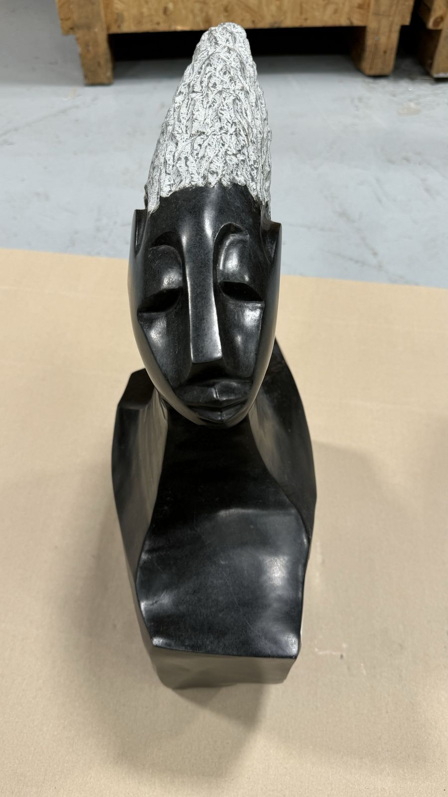 Shona Statue   Lady's Face With Hair photo furniture