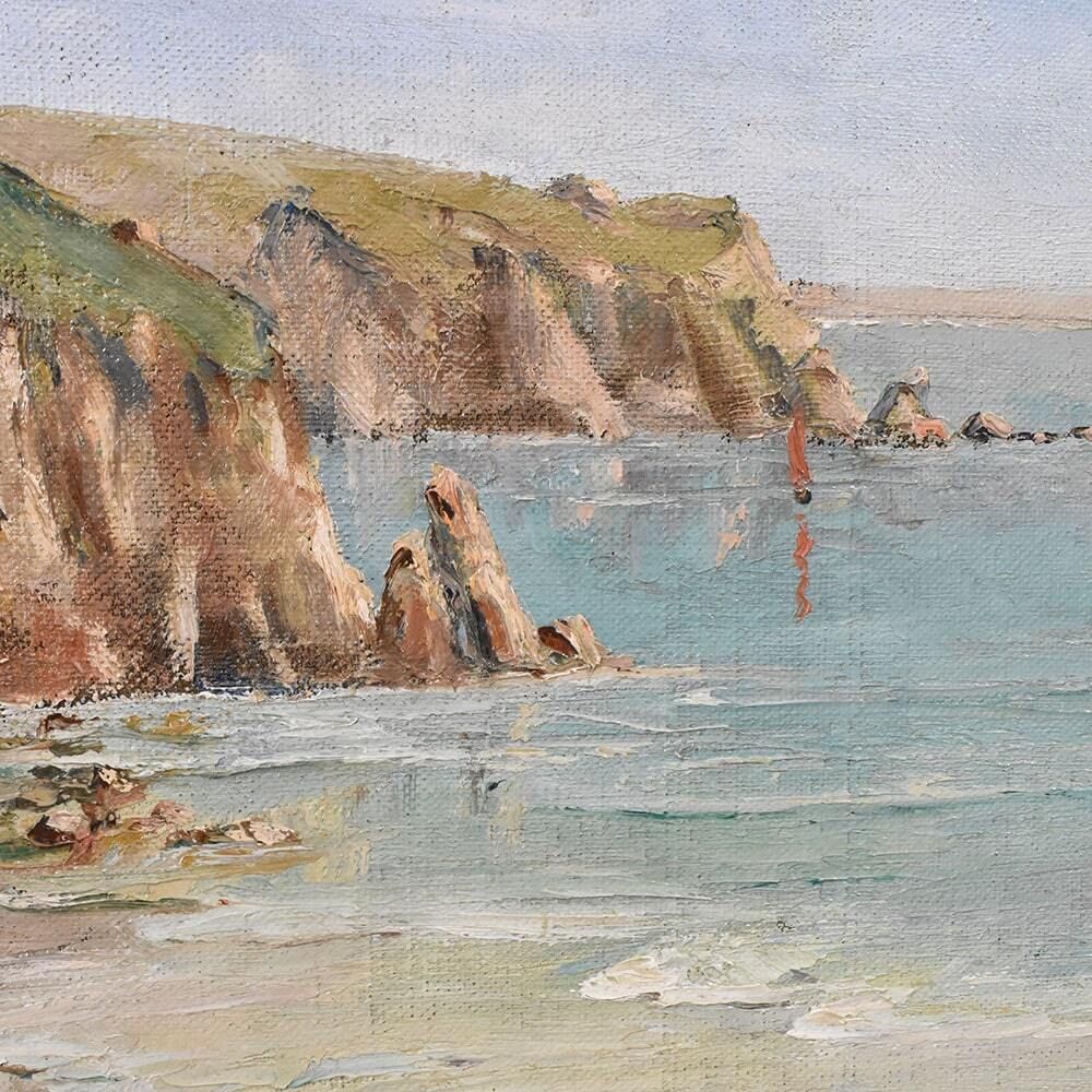 Seascape Painting, Antique Oil  With Marine, Oil On Canvas, 20th Century. photo buy