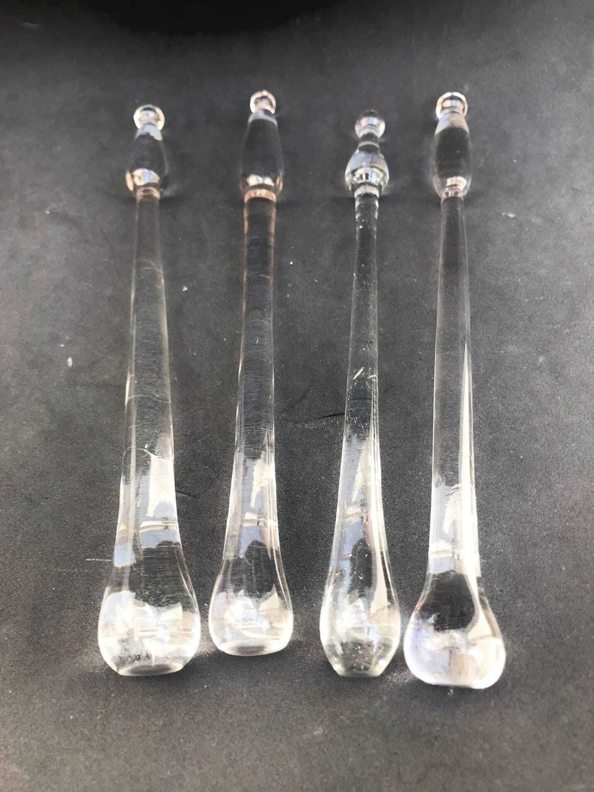 Swizzle Sticks Glazen Set Van 4 Handgemaakte Vintage Drankroerders Cocktailmixers Helder Glas Cadeau Deens Design Scandinavische Bar photo vinterior
