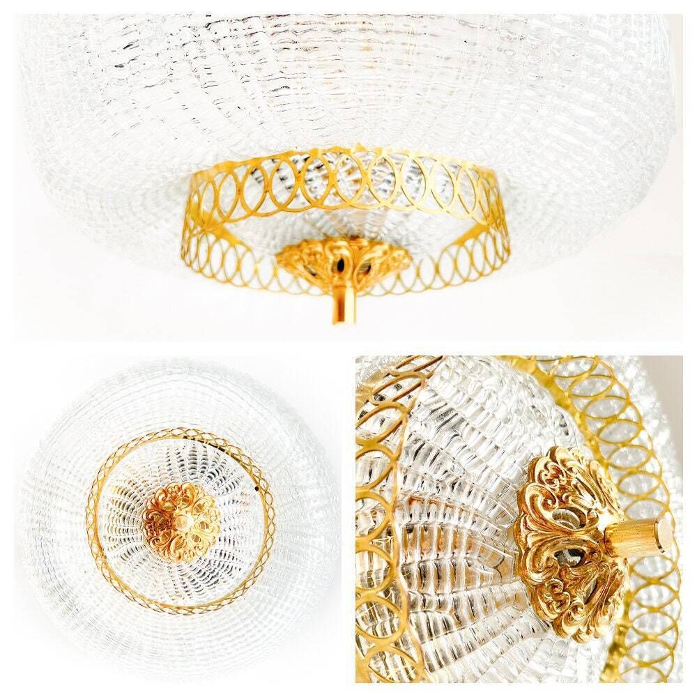 photo furniture Vintage Luxury Chandelier Lamp – Brass, Crystal – Kalmar – Orrefors – Fagerlund  – Regency – 60/70's