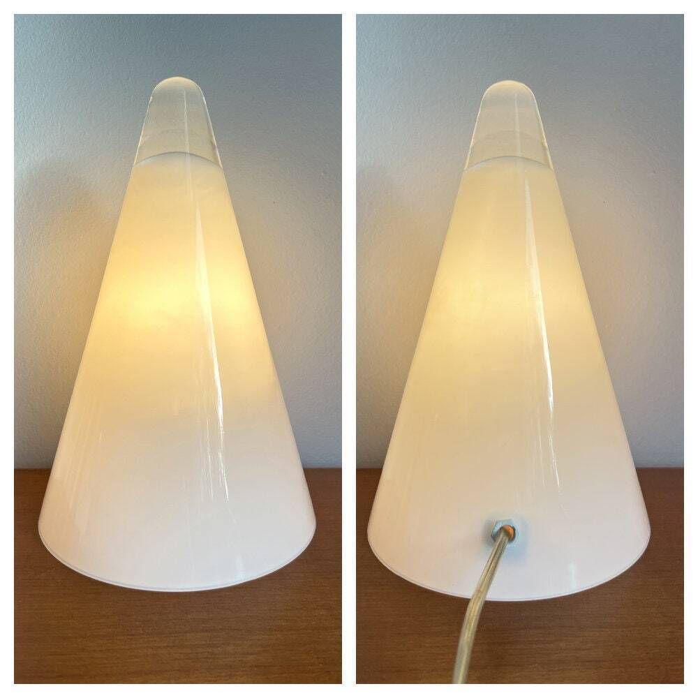 Vintage Teepee Table Lamp By Ilu Design (Small) And Sce (2x Large Available)   Opaline Glass   Mushroom   Space Age photo buy