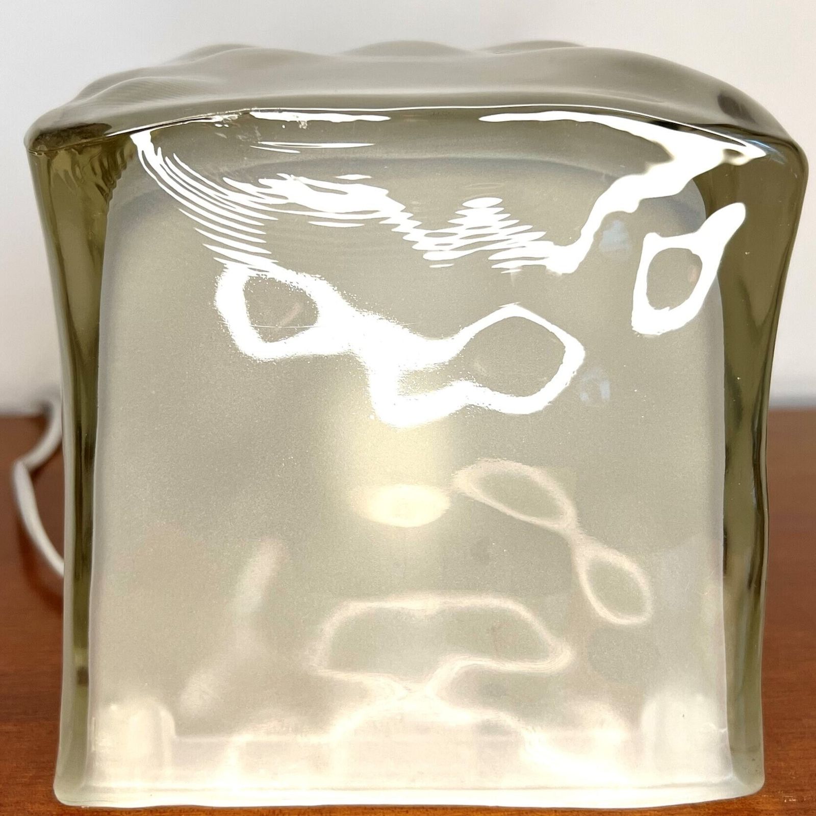 Iconic Vintage Ikea Iviken Ice Cube Lamp   Frosted Glass   Table Lamp photo vintage