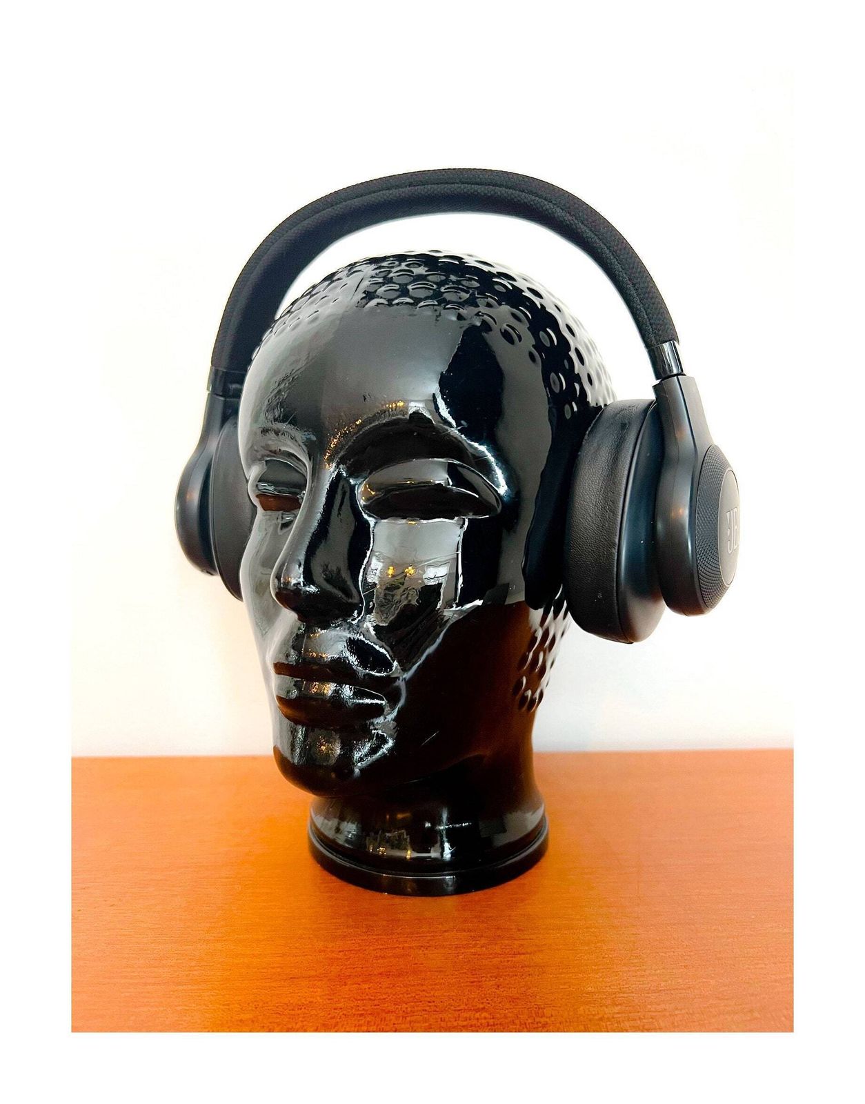 Vintage Black Glass Mannequin Head   1970s   Mid Century Modern Design
