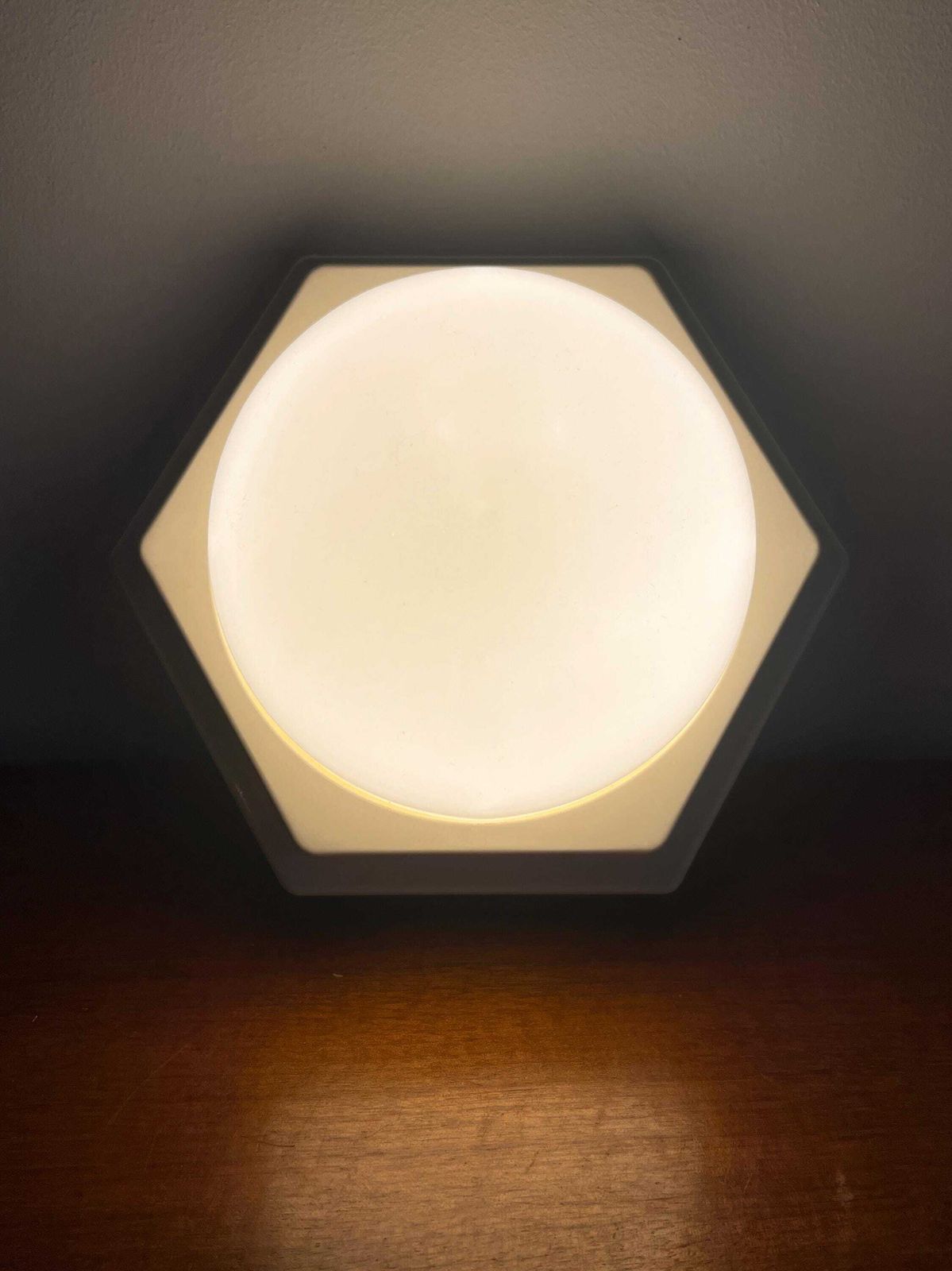 Vintage Hexagon Ceiling Lamp By Herda  Dutch Design   Sphere   Mushroom   Opaline   Pop Art   Space Age   Mid Century photo 90.0