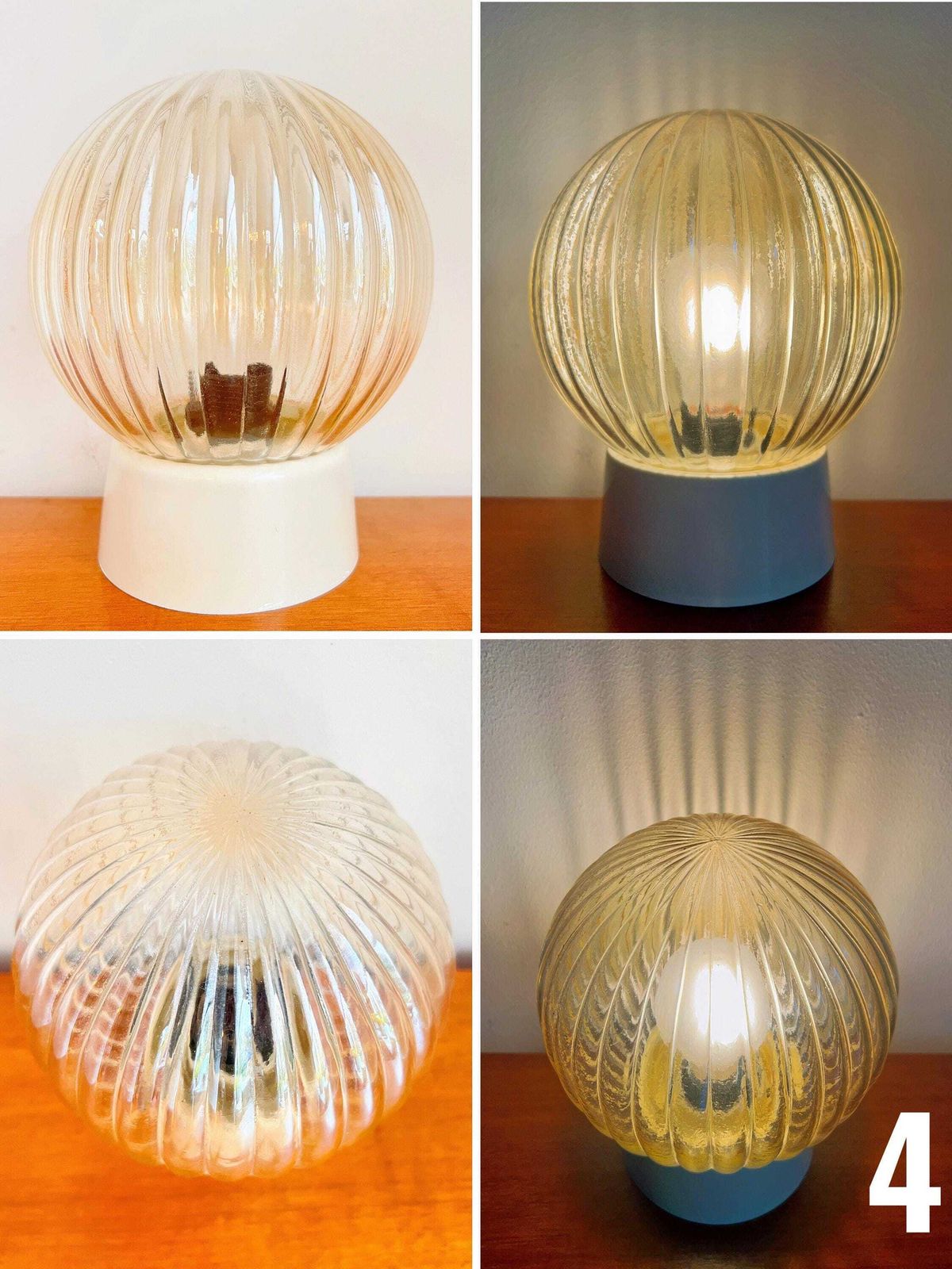 Vintage Plafondlampen   Meerdere Modellen, Mix & Match   Thabur   Geslepen Glas   Bol   Paddenstoel   Art Deco photo 61.0