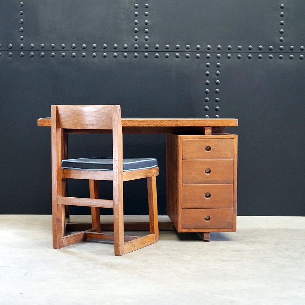 X  Leg Administrative Desk By Pierre Jeanneret C.1960
