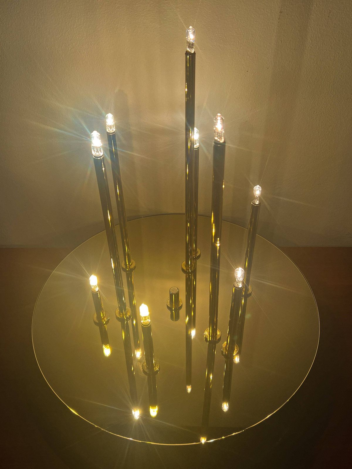 Hollywood Regency Ceiling Lamp By 'Massive' – 9 Lights – Tubular photo for sale