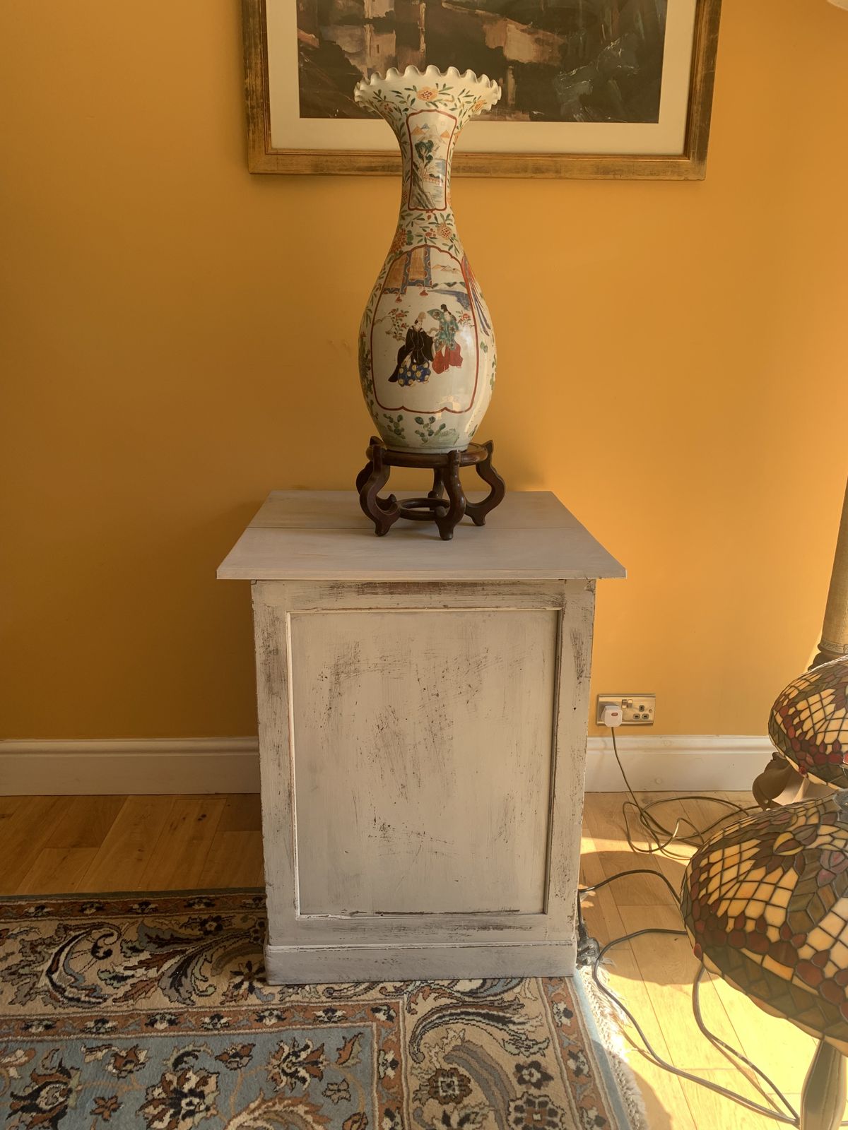 A Pair Of Painted Solid Mahogany Pedestal Cupboards . photo for sale